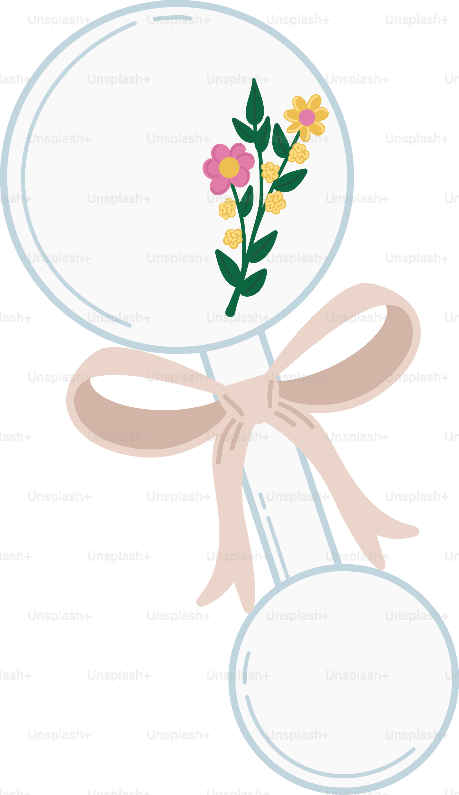 Una piruleta con un lazo y flores