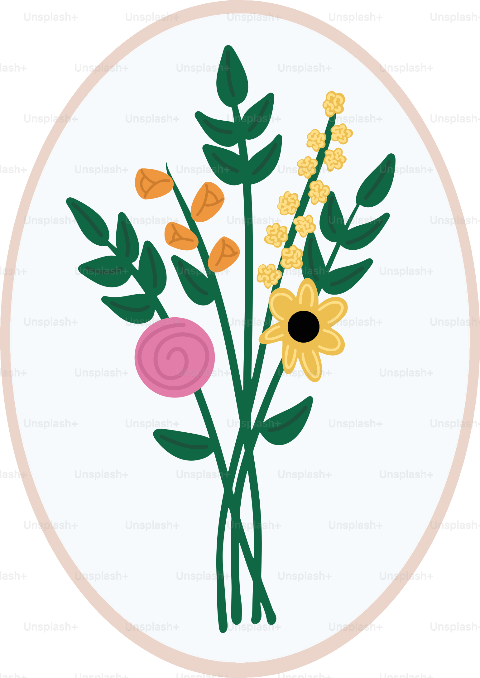 Une image d’un bouquet de fleurs en cercle