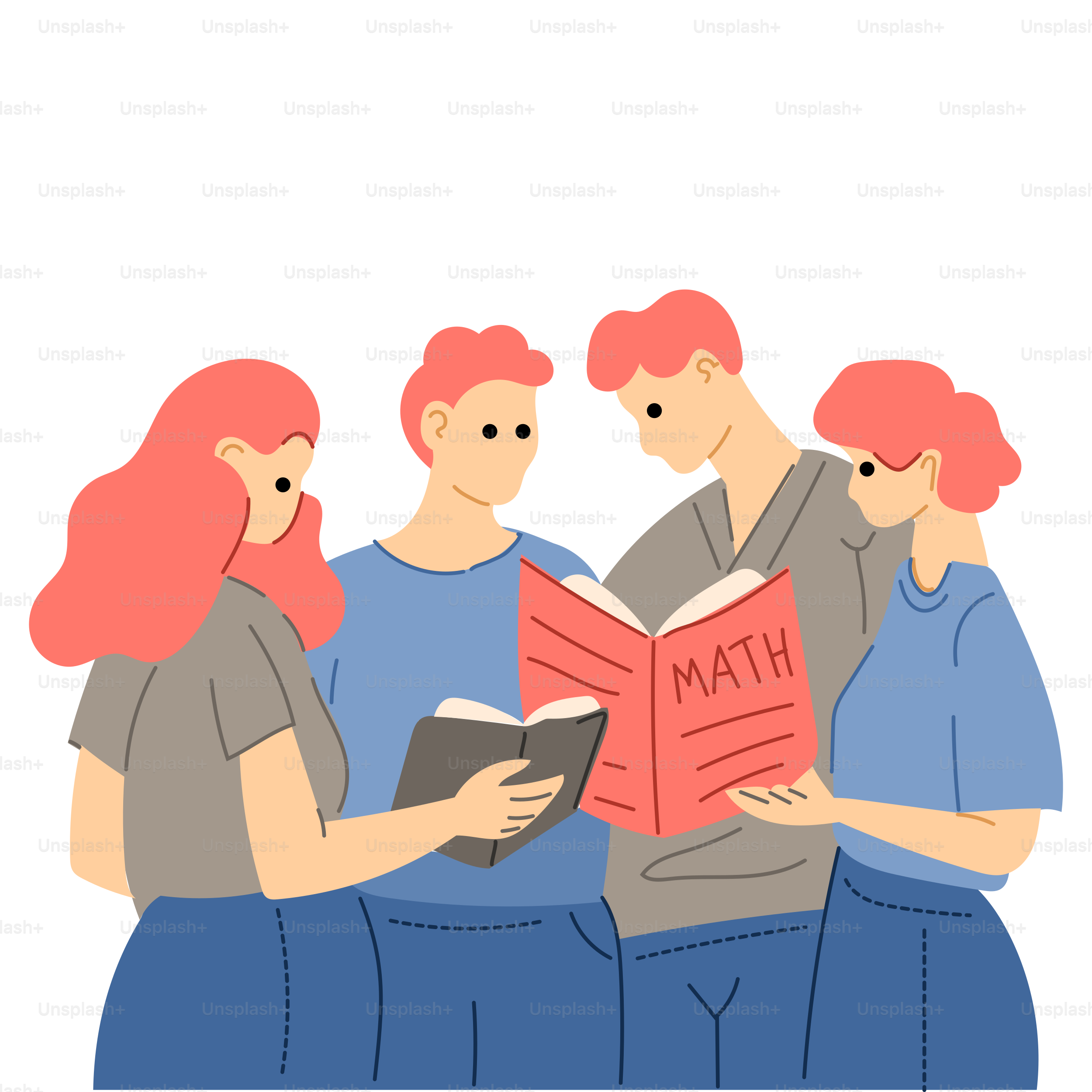 A group of people reading a book together