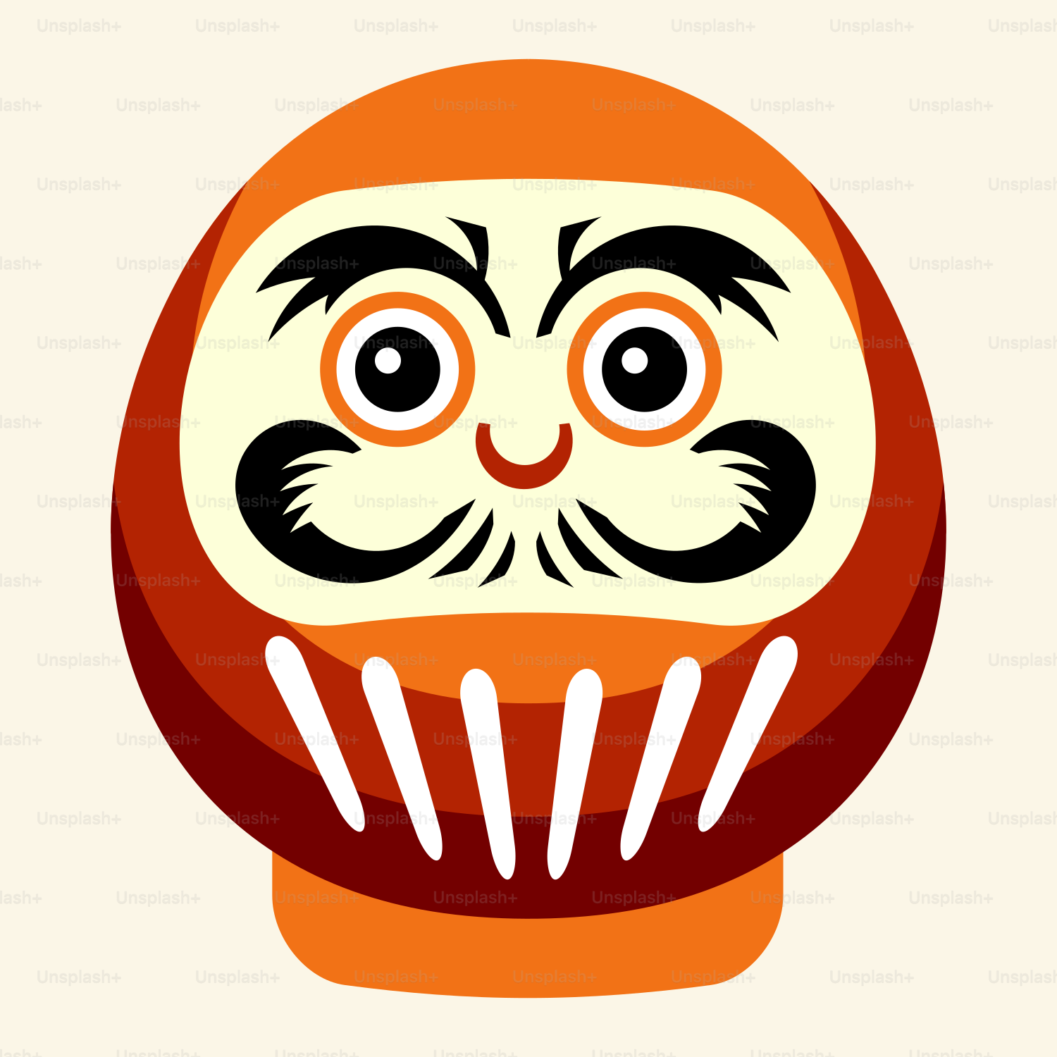 A cartoon character with a moustache on his face