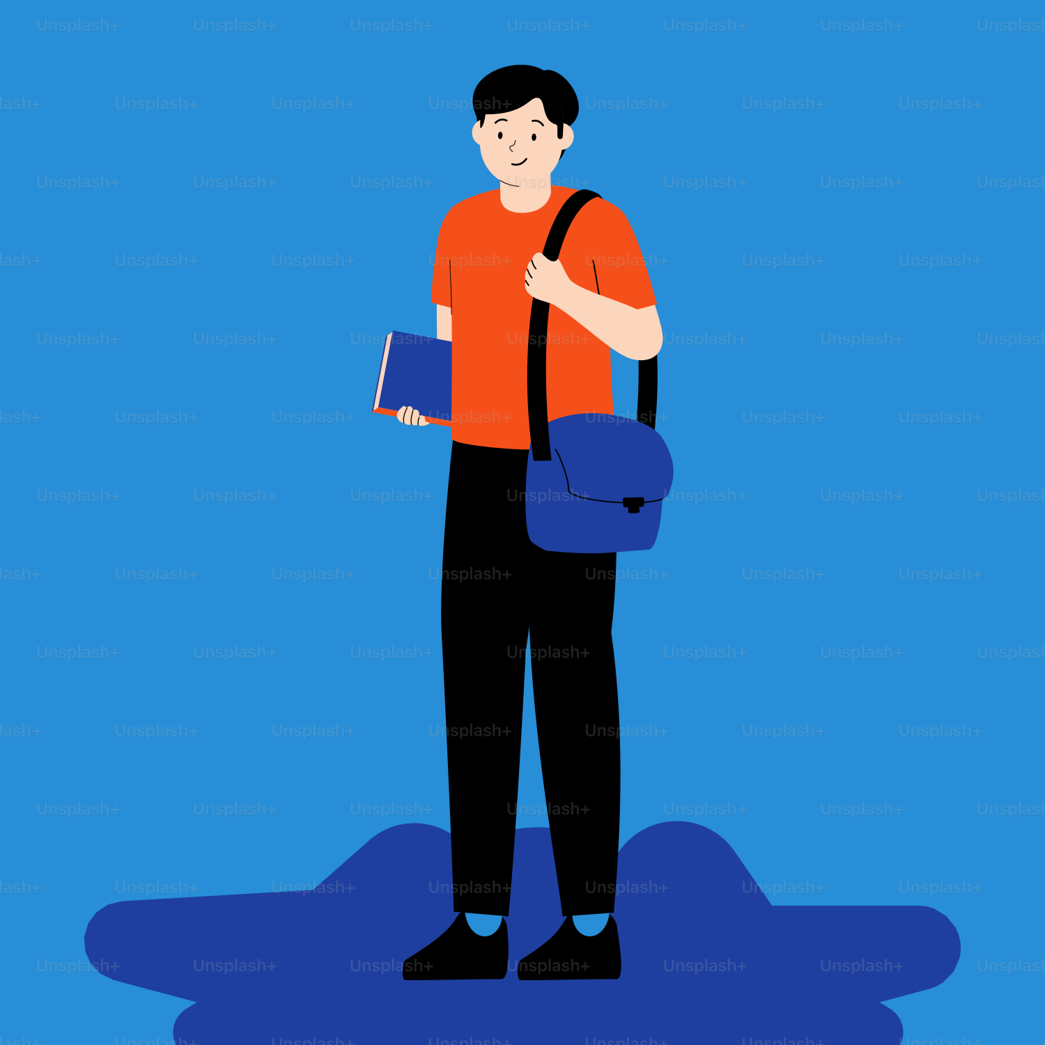 Um homem em pé com um livro na mão