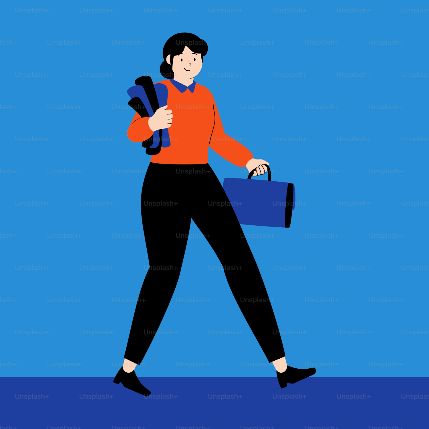 Una persona che cammina con una valigia e uno zaino