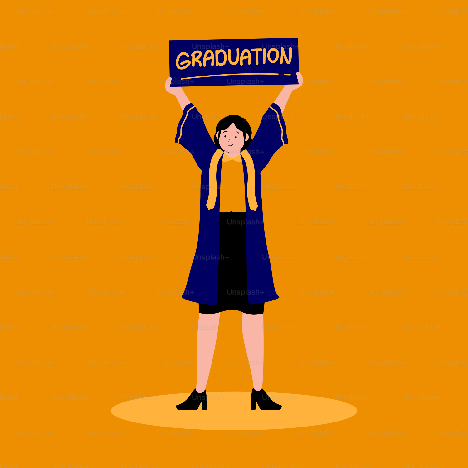 A woman holding up a sign that says graduation