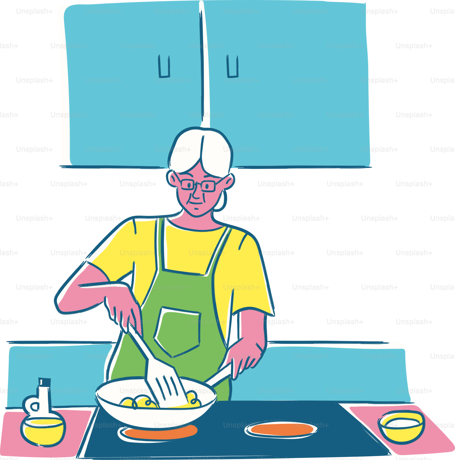 A person in a kitchen cooking food on a stove