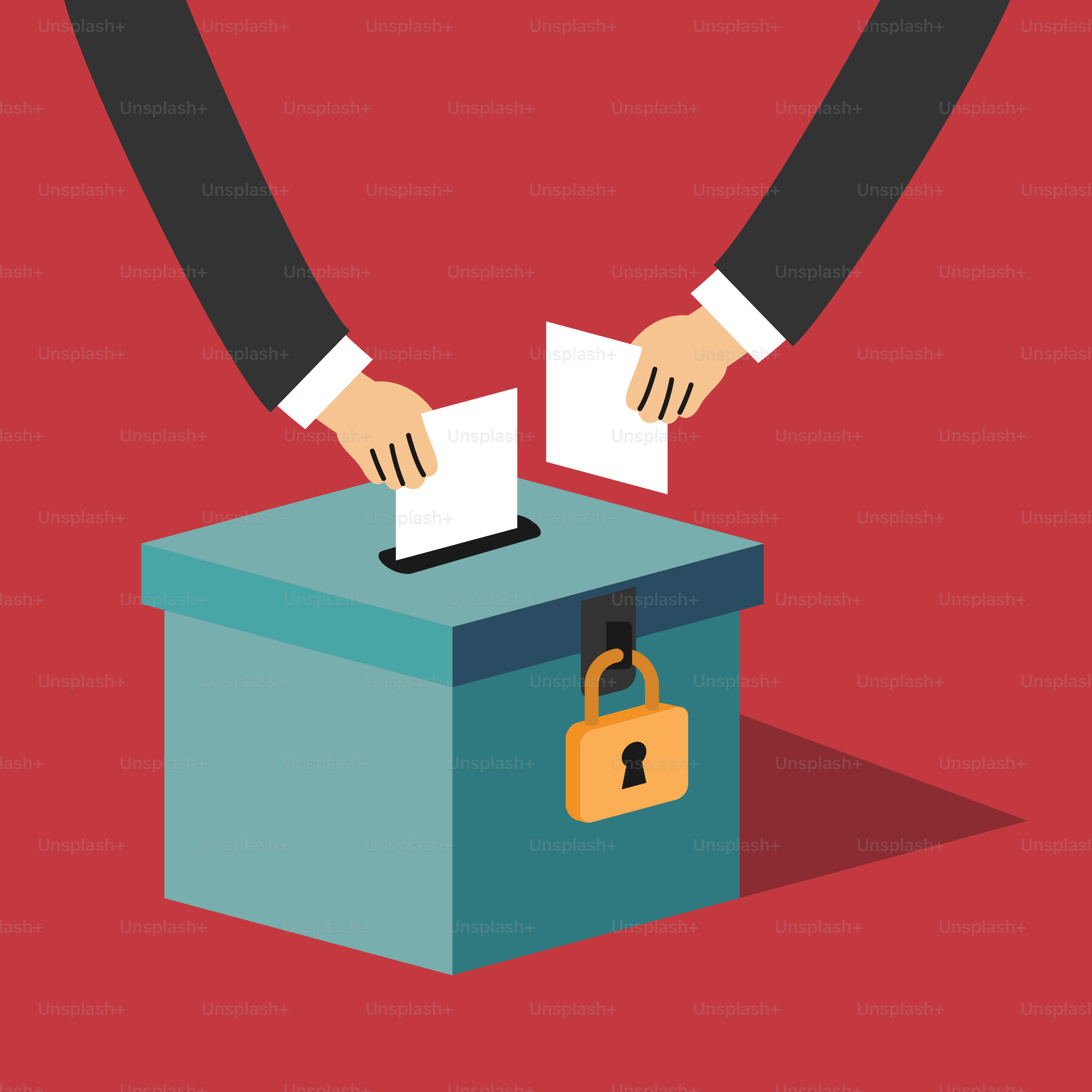 Una persona que pone un pedazo de papel en una caja