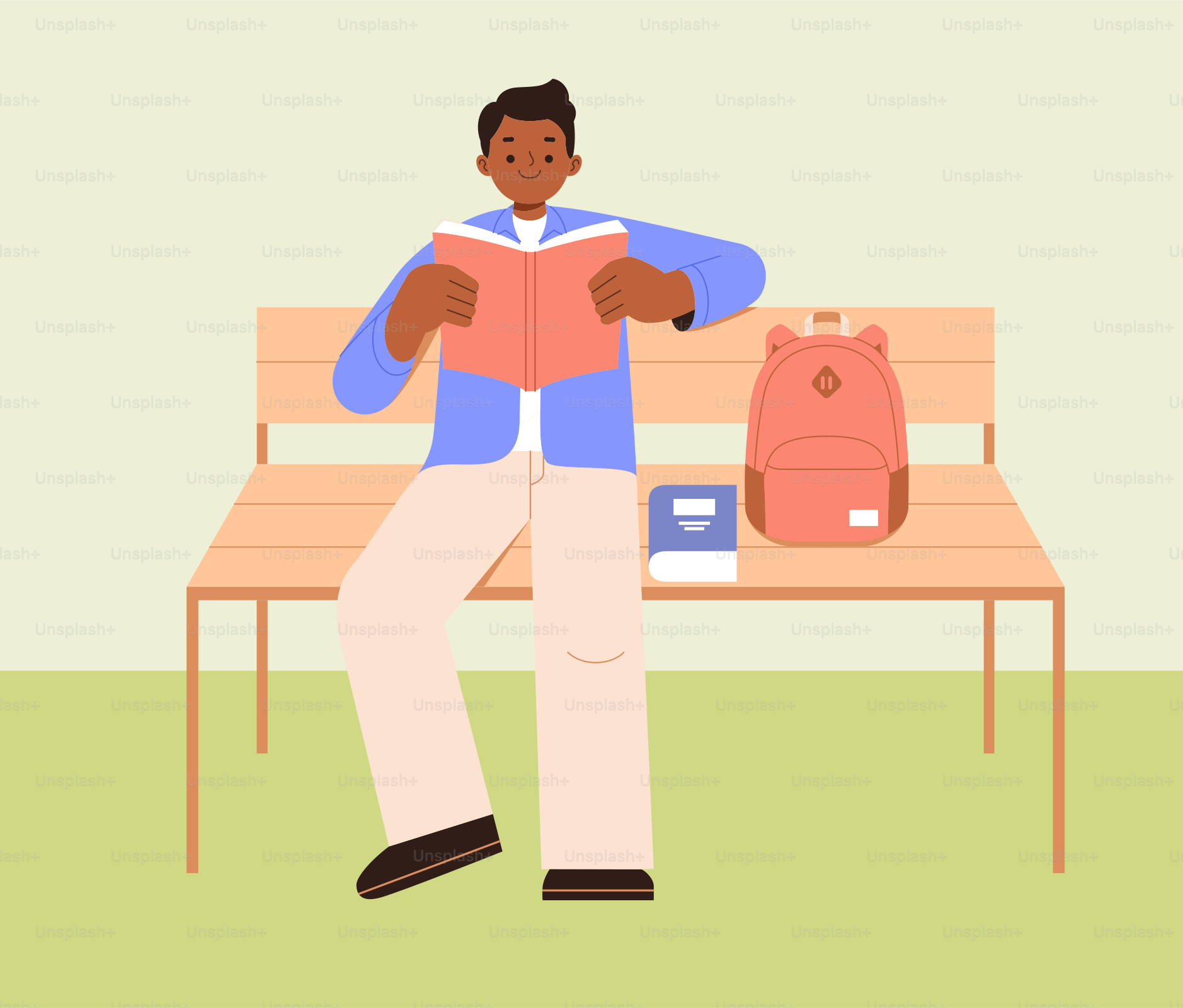 Un hombre sentado en un banco leyendo un libro