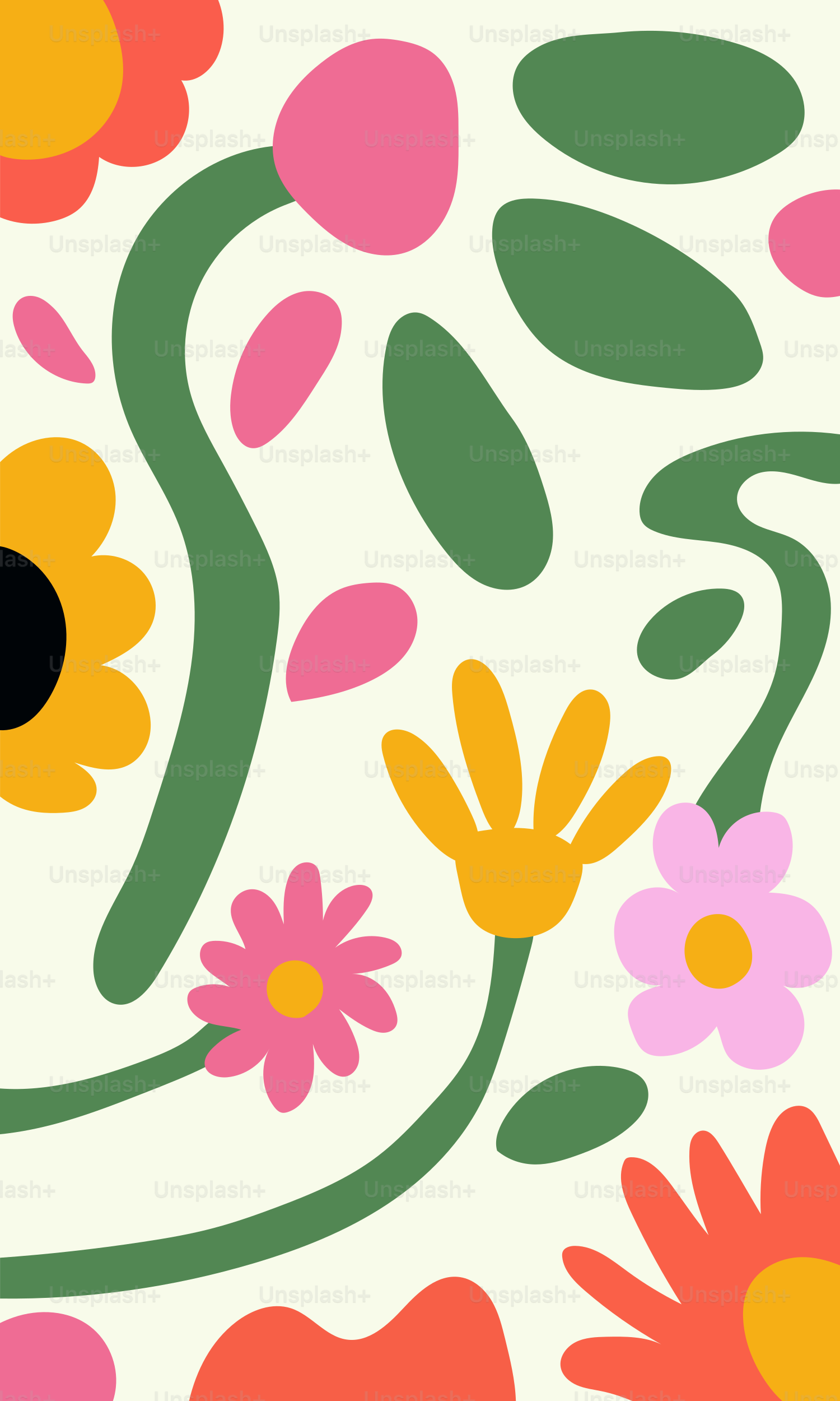 A colorful floral pattern on a white background