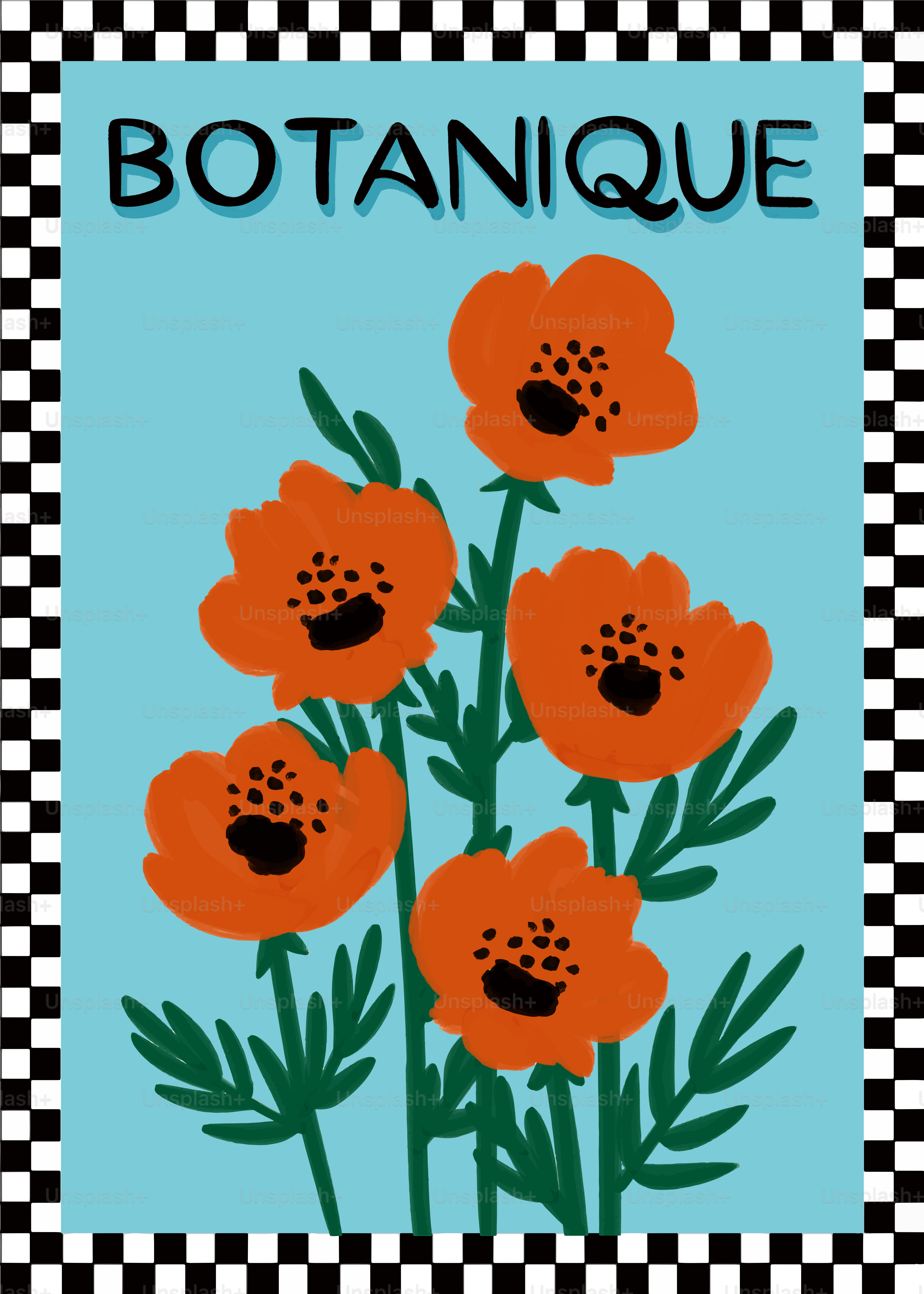 A picture of orange flowers on a blue background