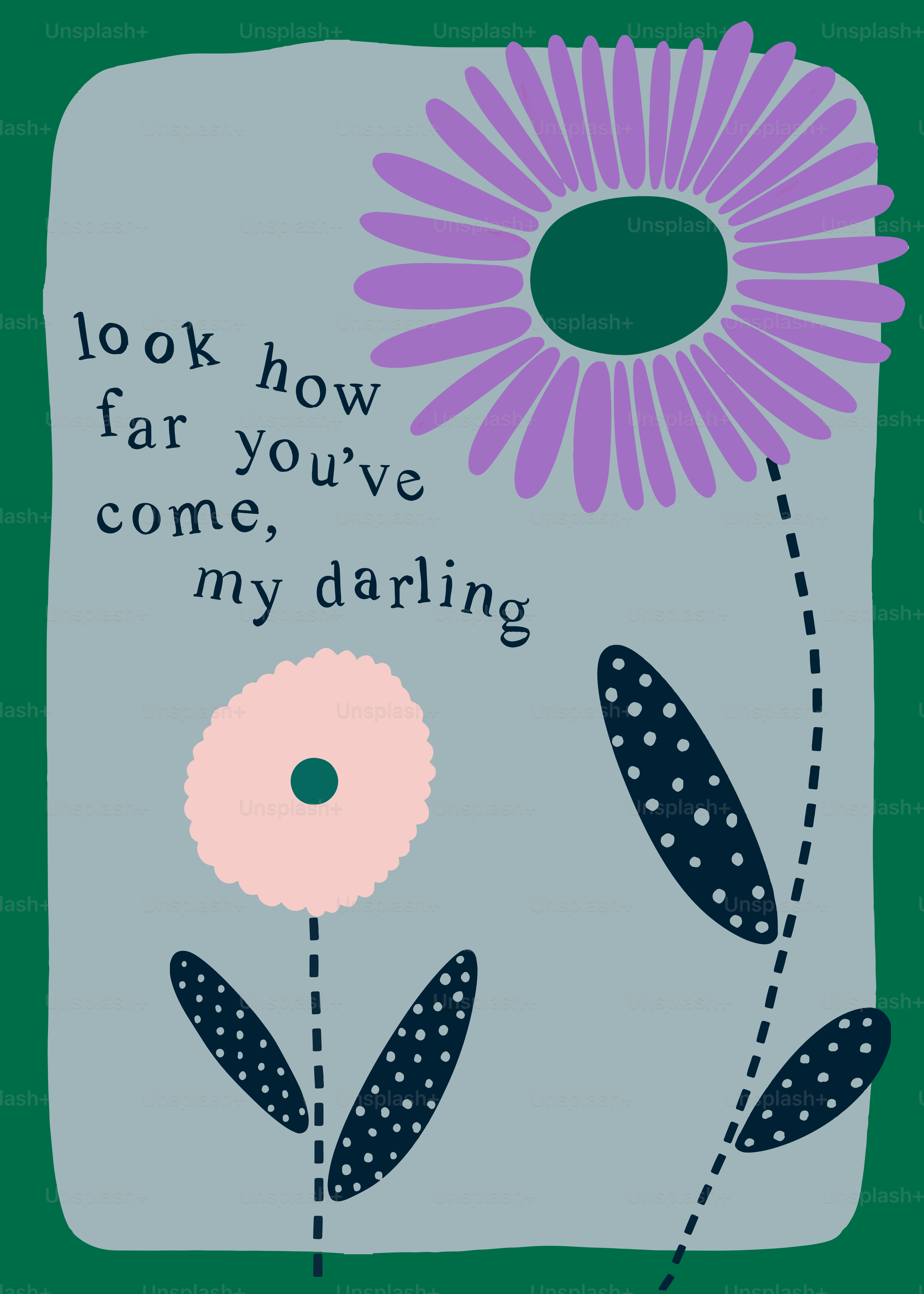 Une carte avec une fleur et une citation dessus