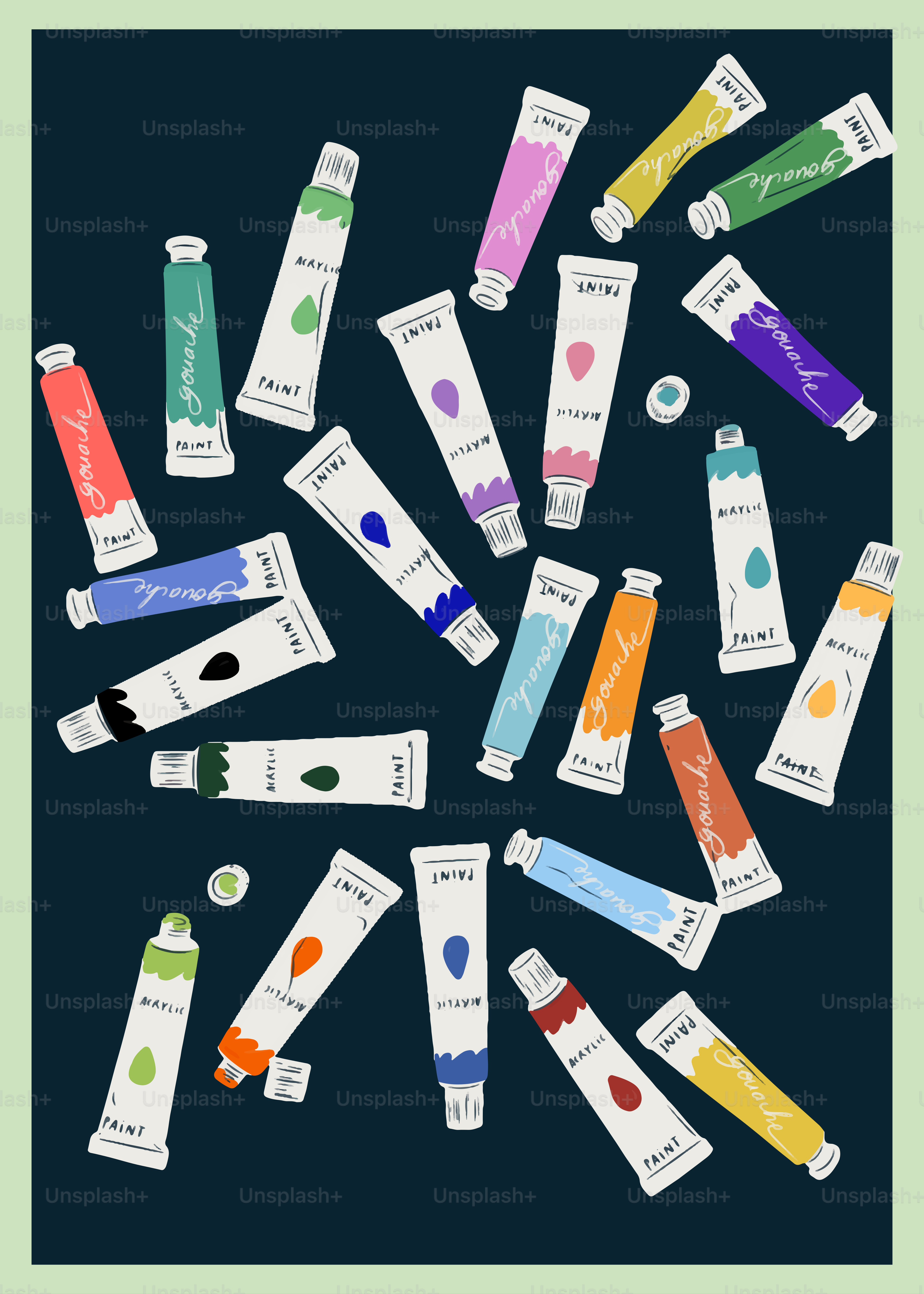 A picture of a group of different colored tubes