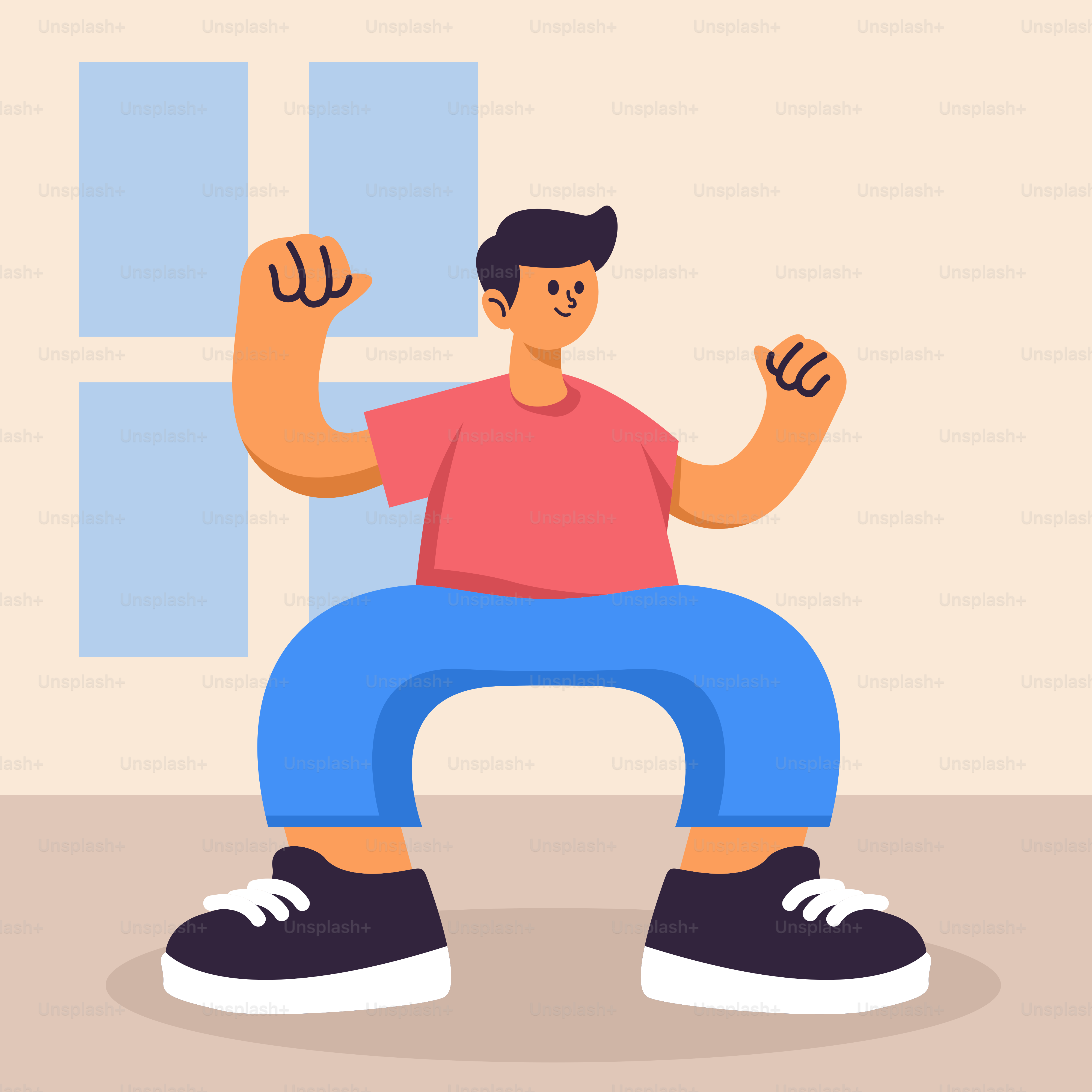 A man is sitting on a chair with his arms in the air