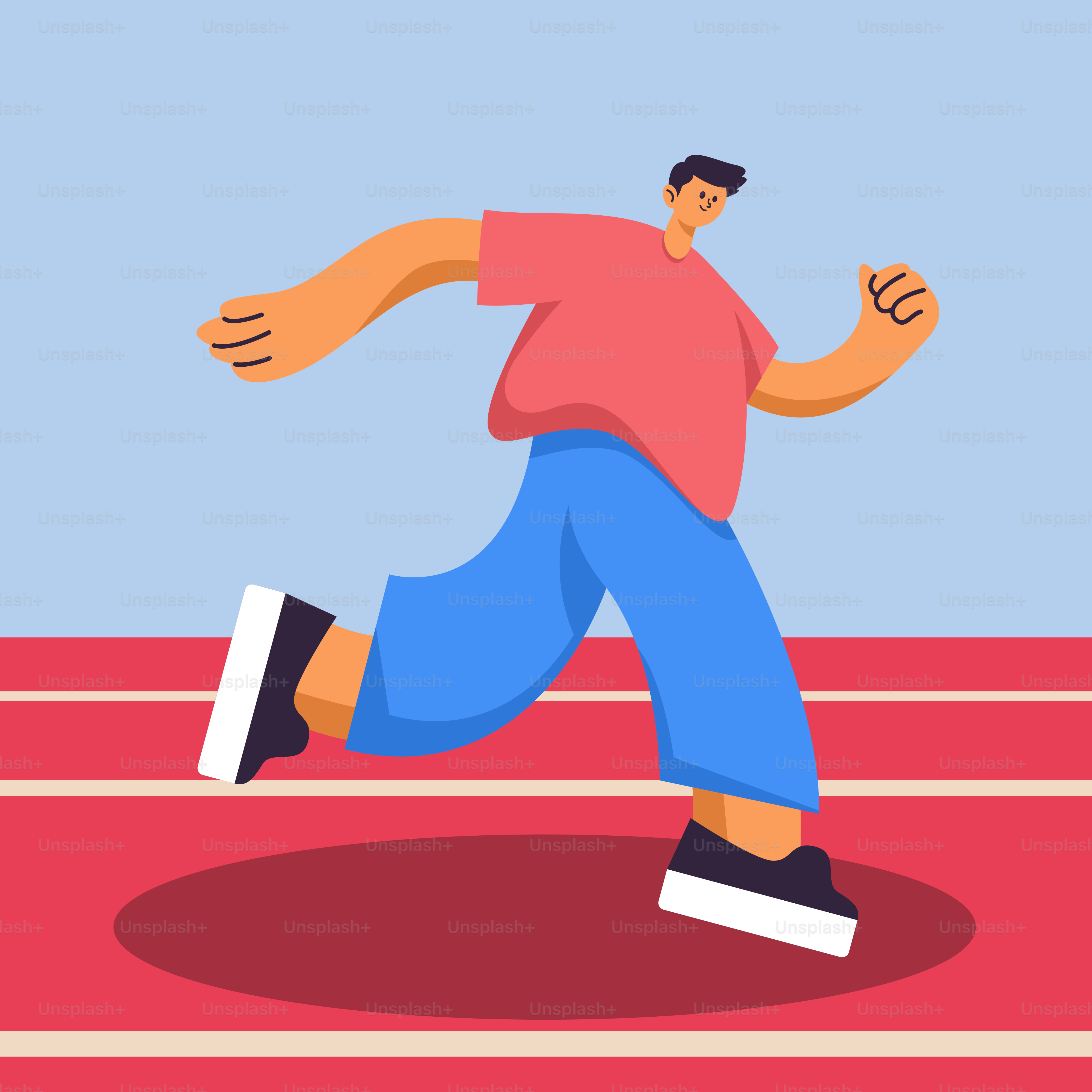 A man running on a race track