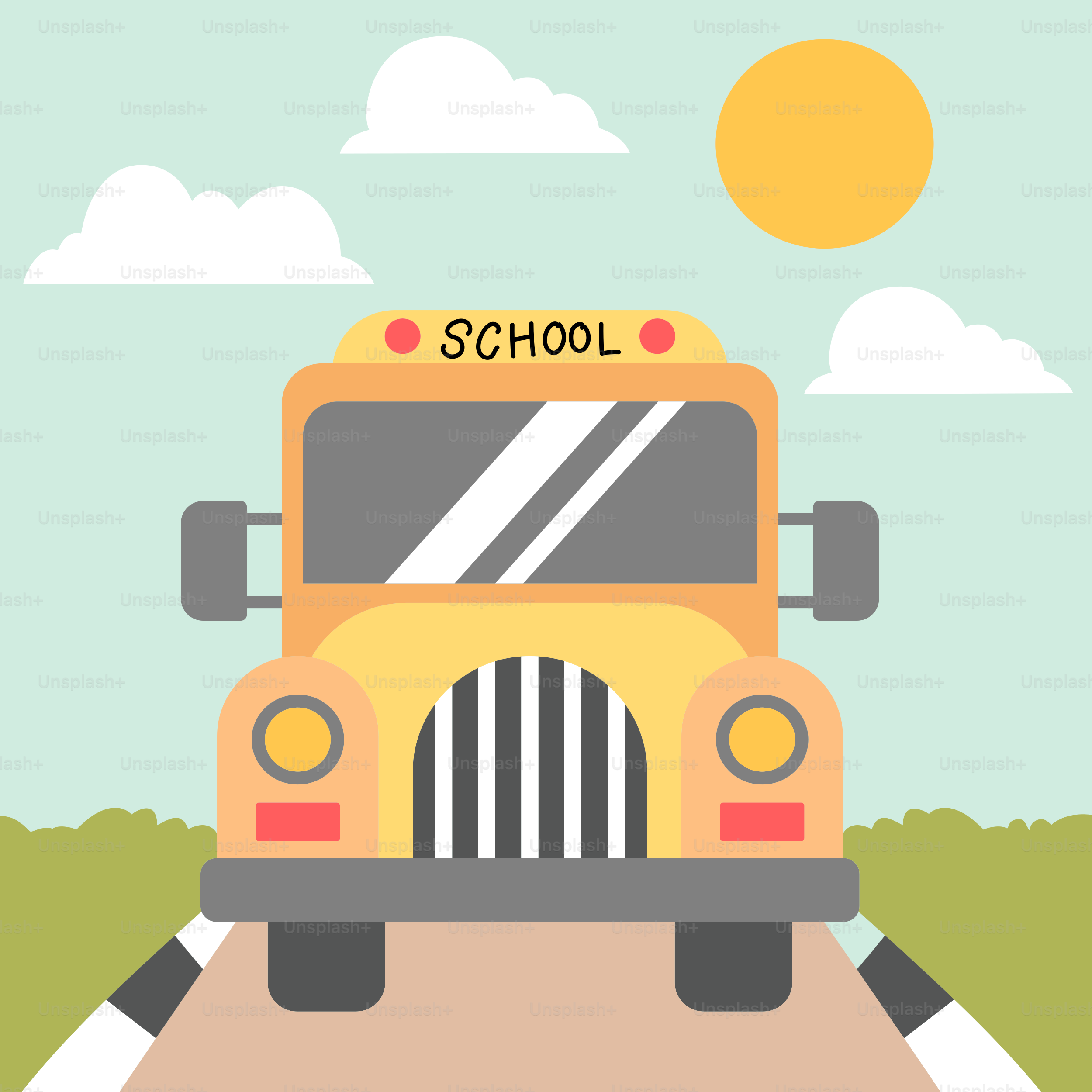 Un autobús escolar amarillo circulando por una carretera