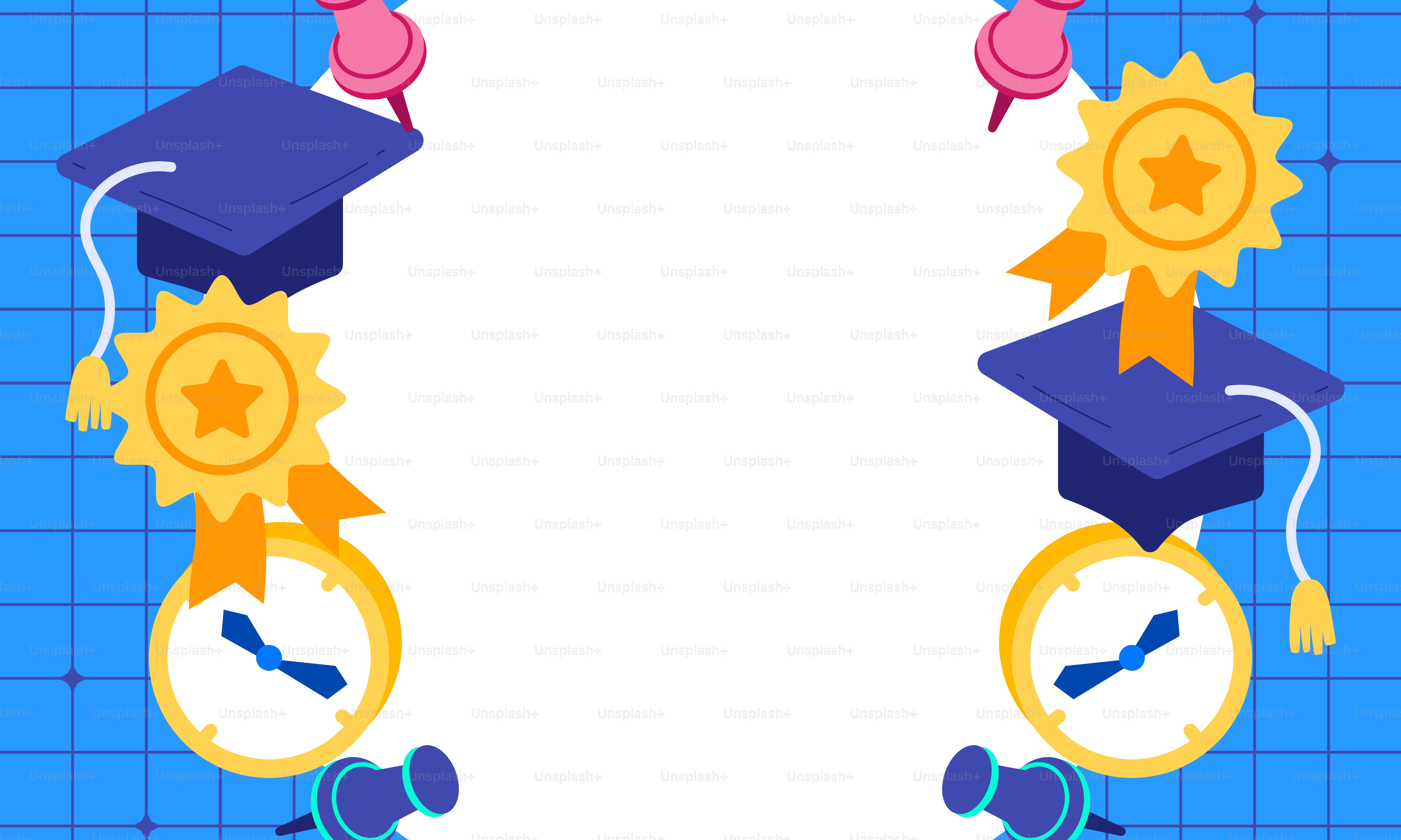 A picture frame with a graduation cap and a clock