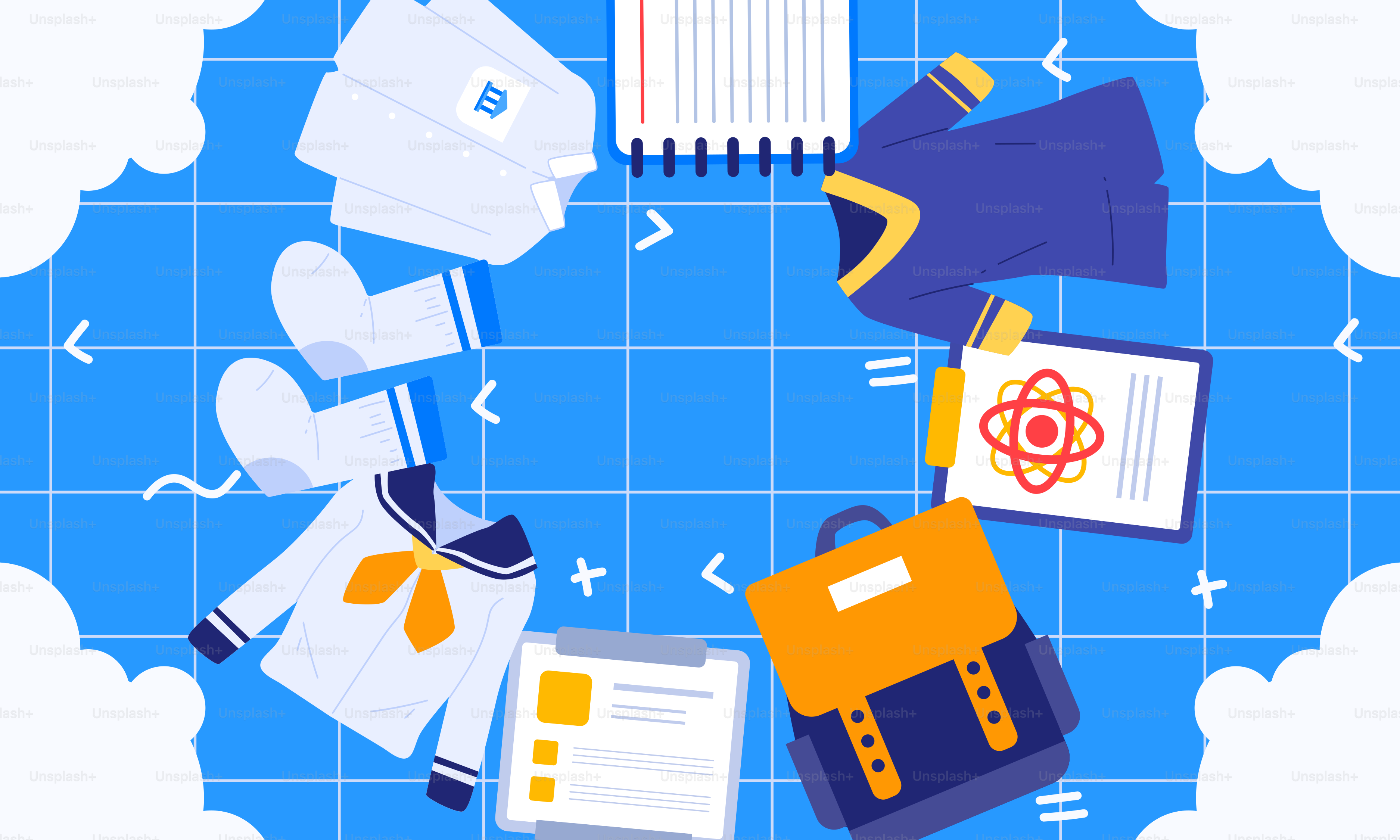 A bunch of items that are on a table