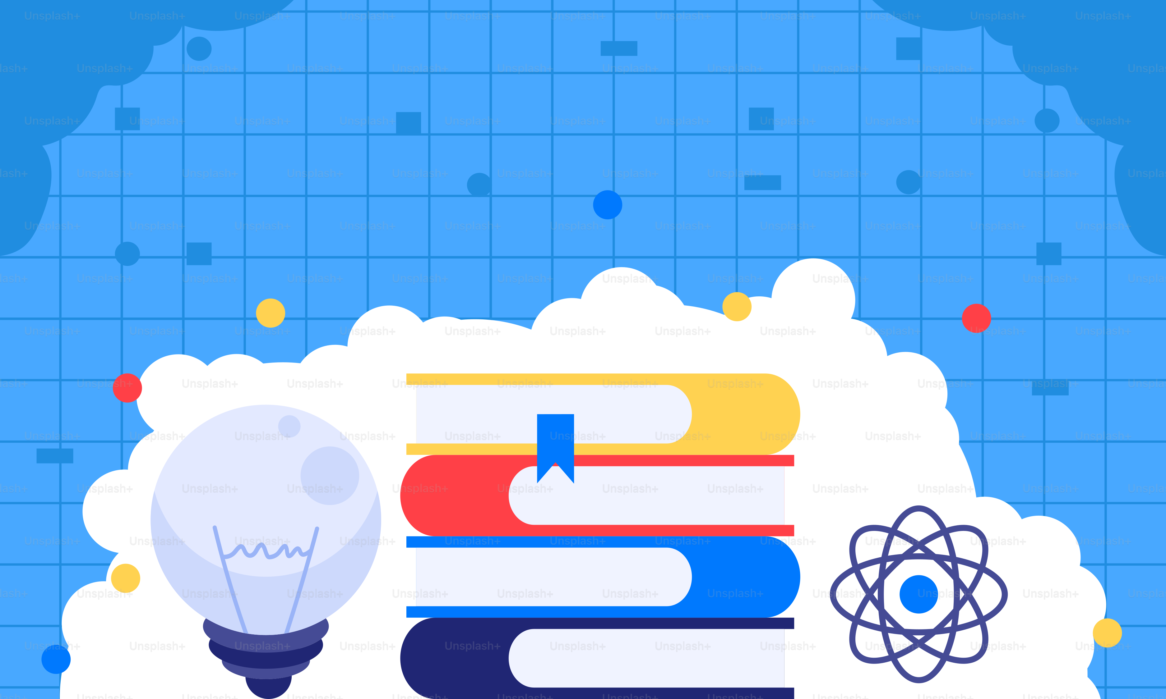 Une pile de livres avec une ampoule dessus
