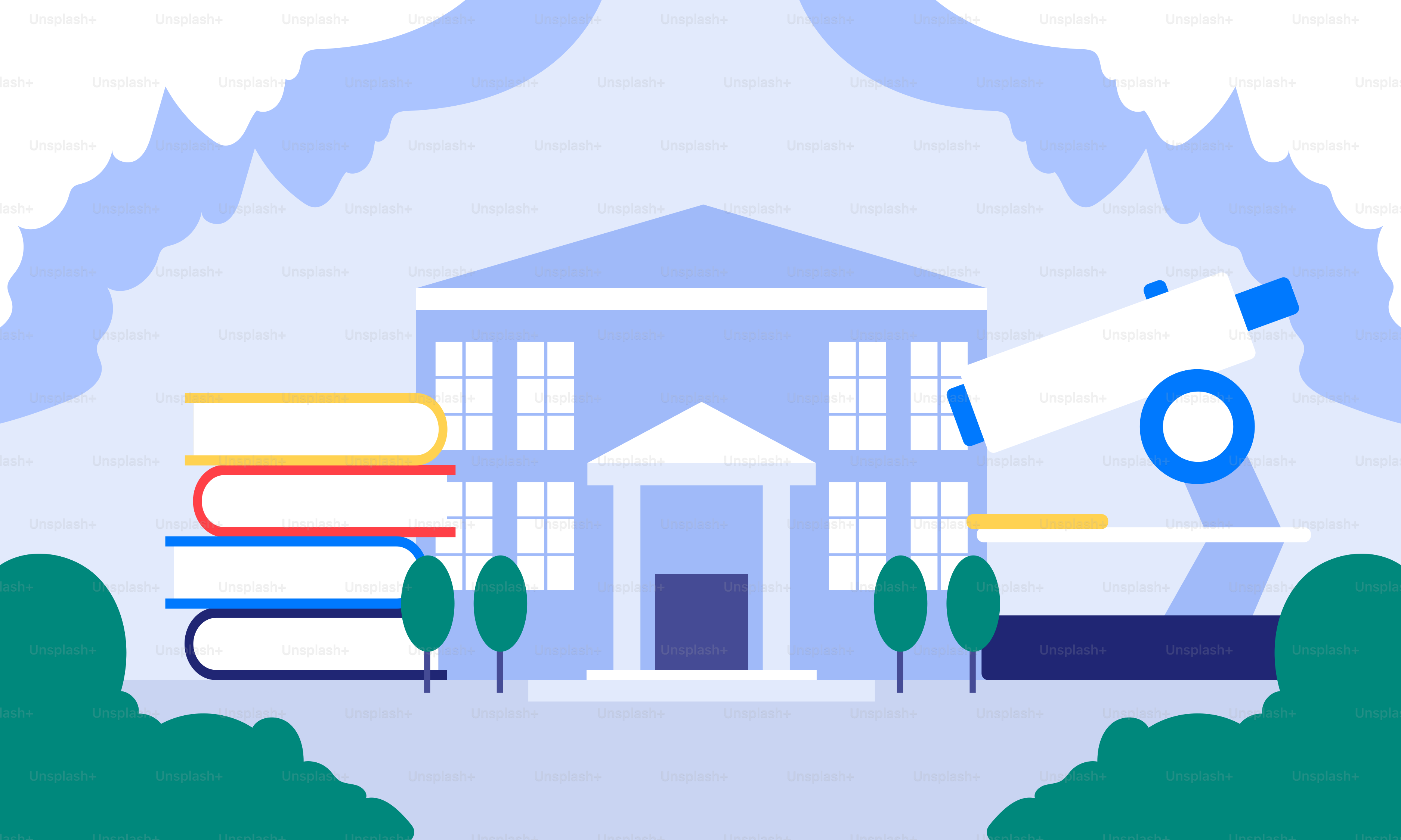 屋上に望遠鏡が置かれた建物