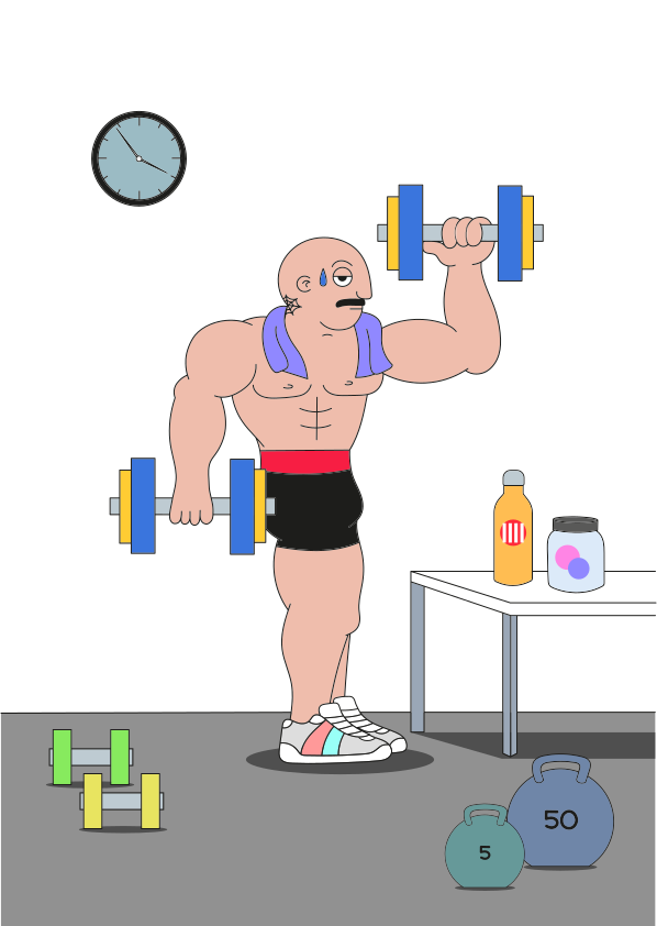 A man doing a squat with a barbell