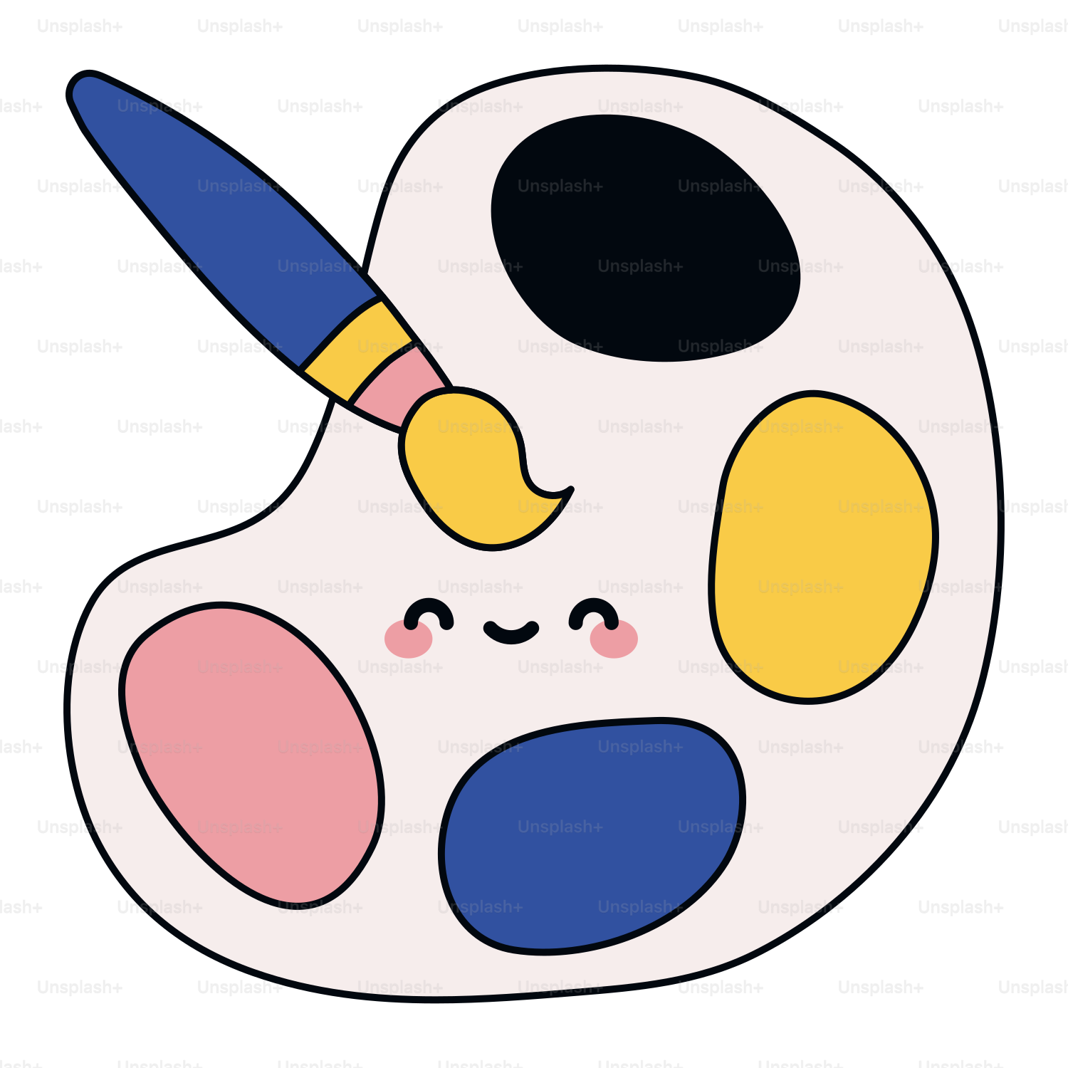 Um desenho de um rosto com um lápis na boca