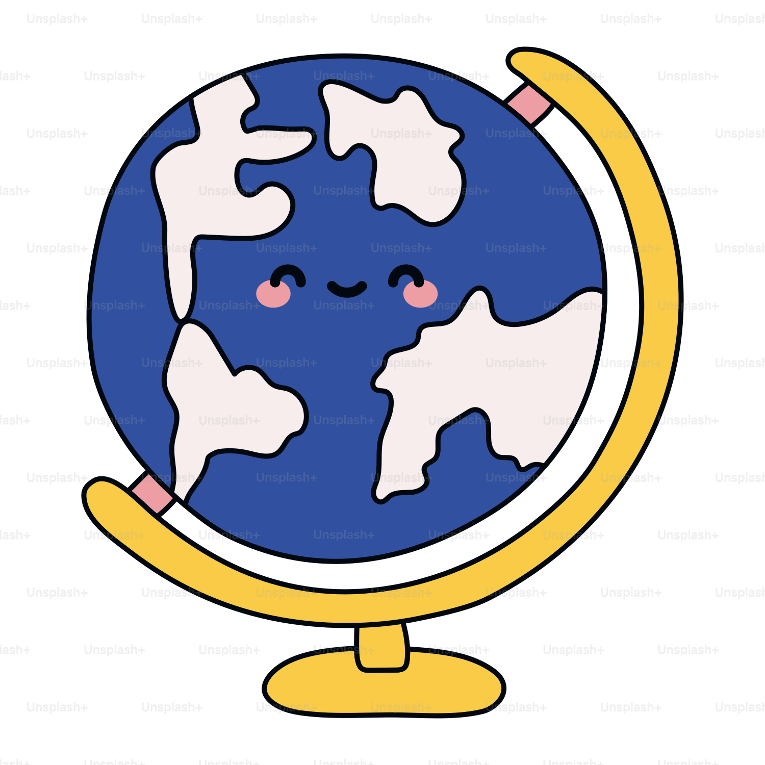 Un globo terráqueo con una cara dibujada