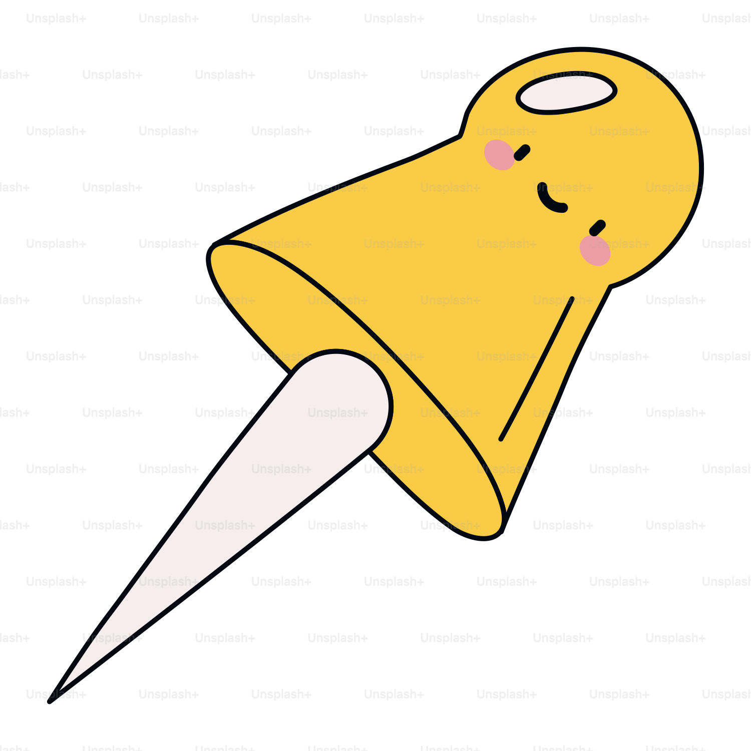 Um objeto amarelo com um fundo branco