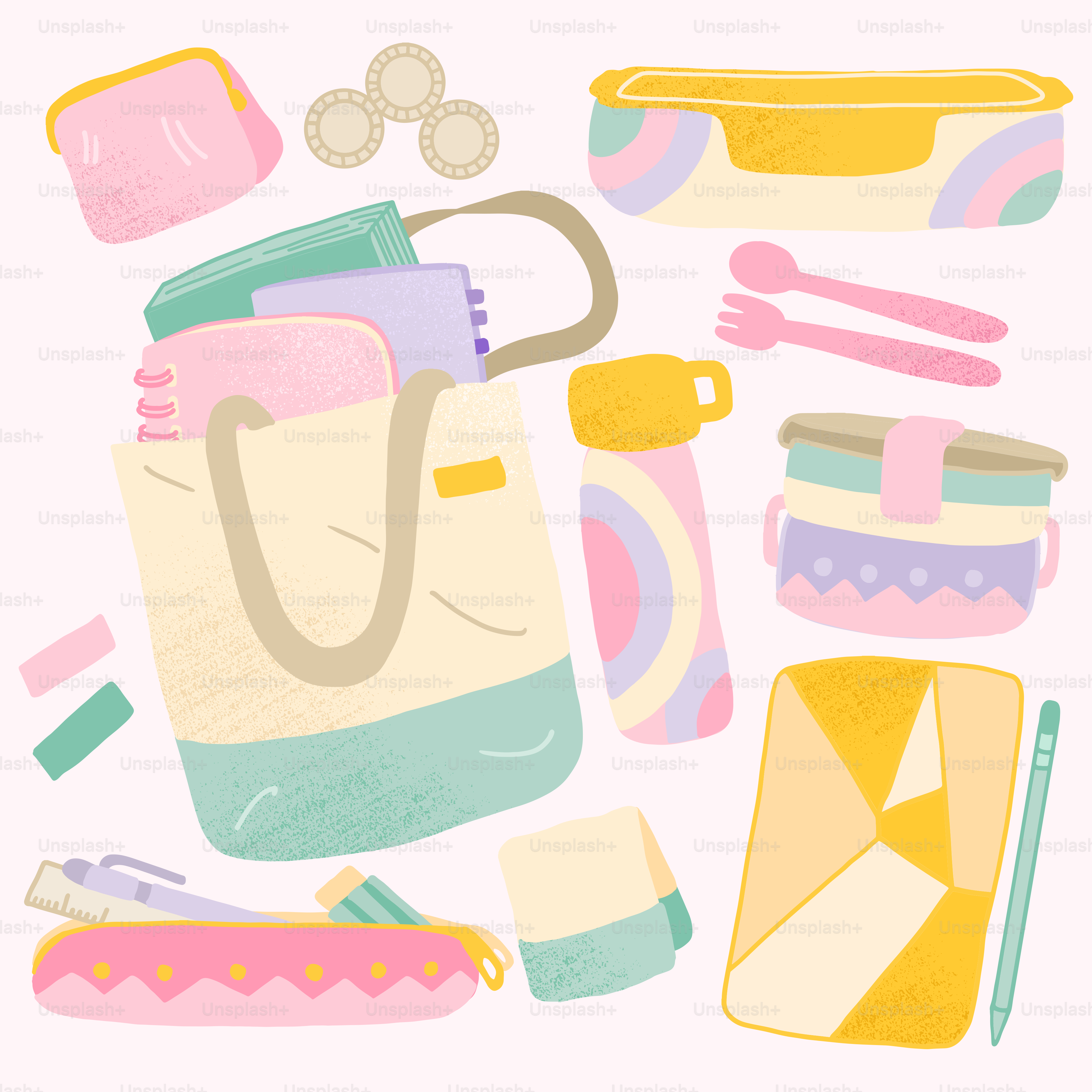 A bunch of items that are on a table