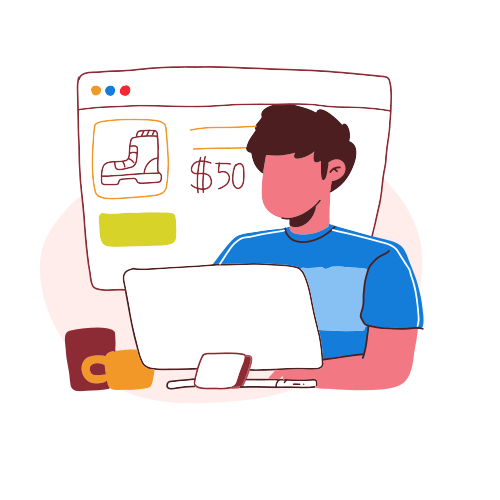 A man sitting in front of a laptop computer