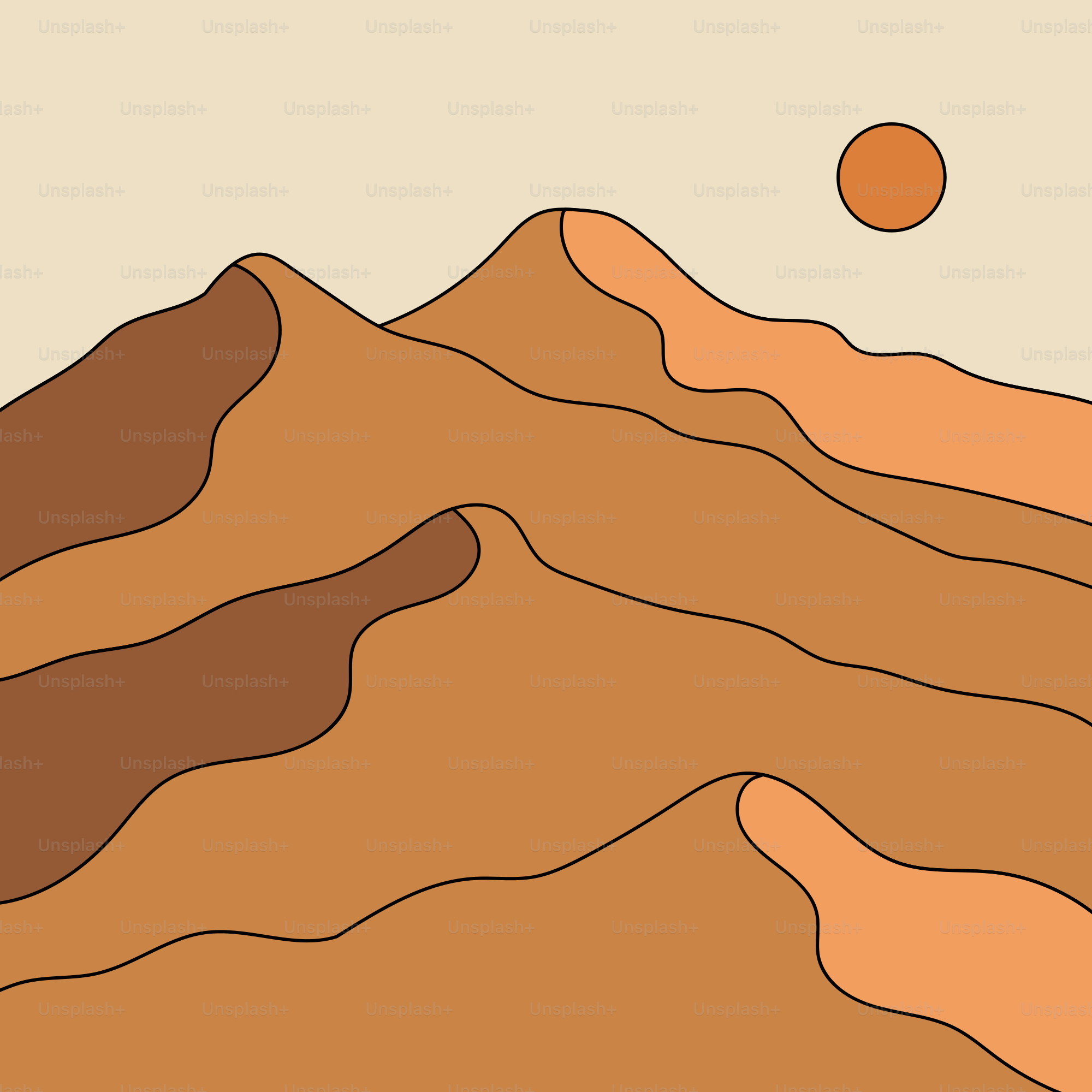 Une image d’une montagne avec un soleil en arrière-plan