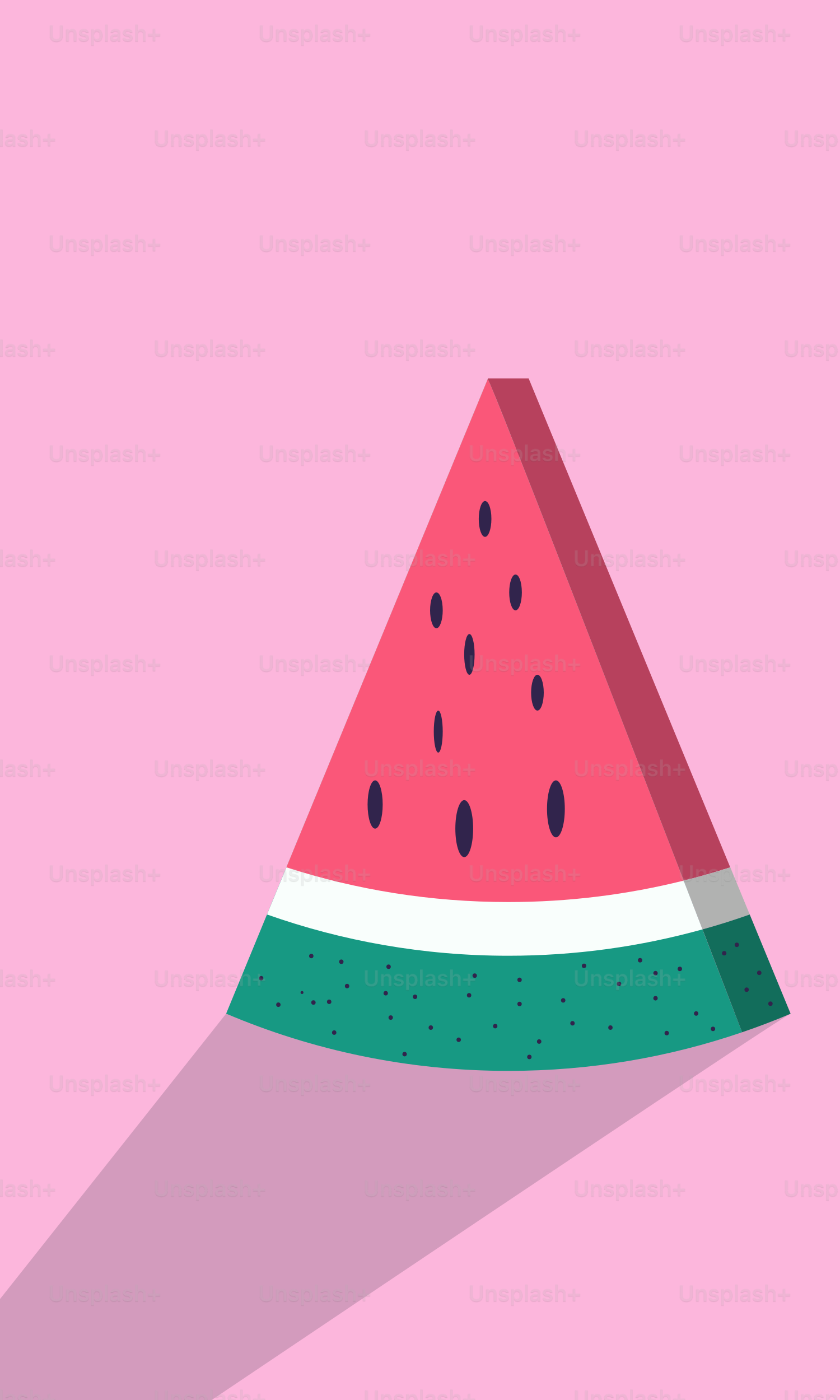 A slice of watermelon on a pink background