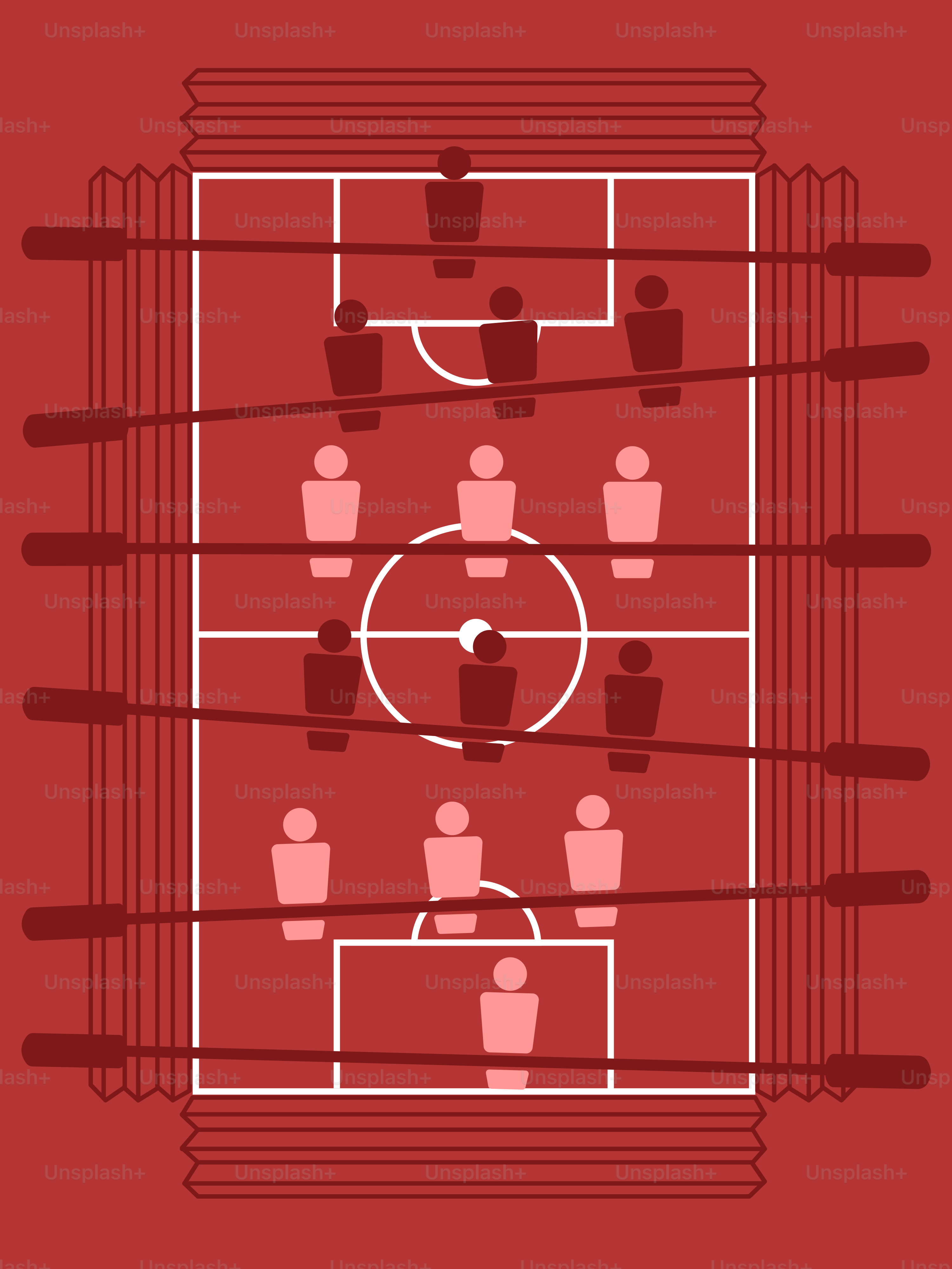 A red book cover with a picture of a soccer field