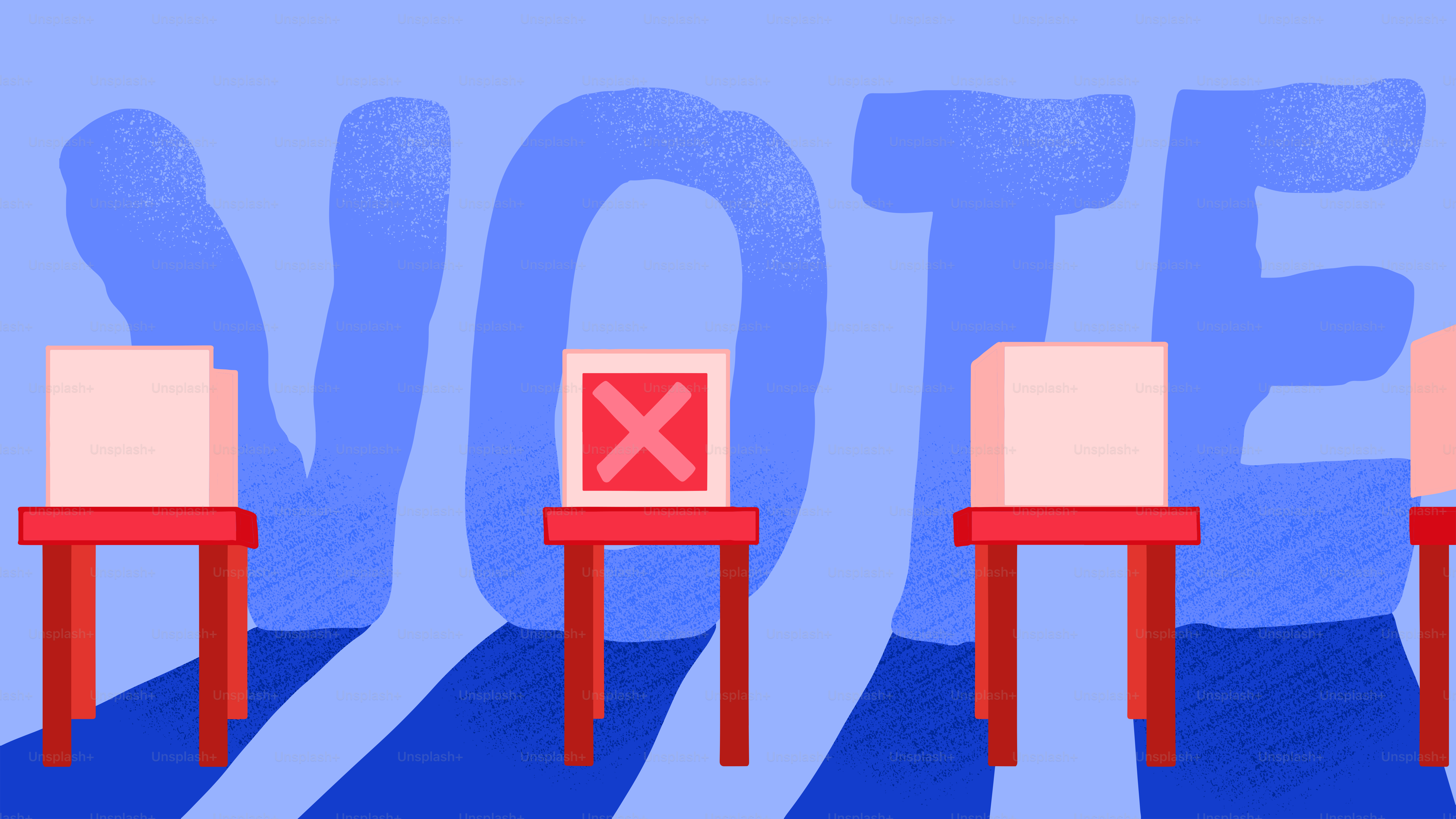 A group of red chairs sitting next to each other