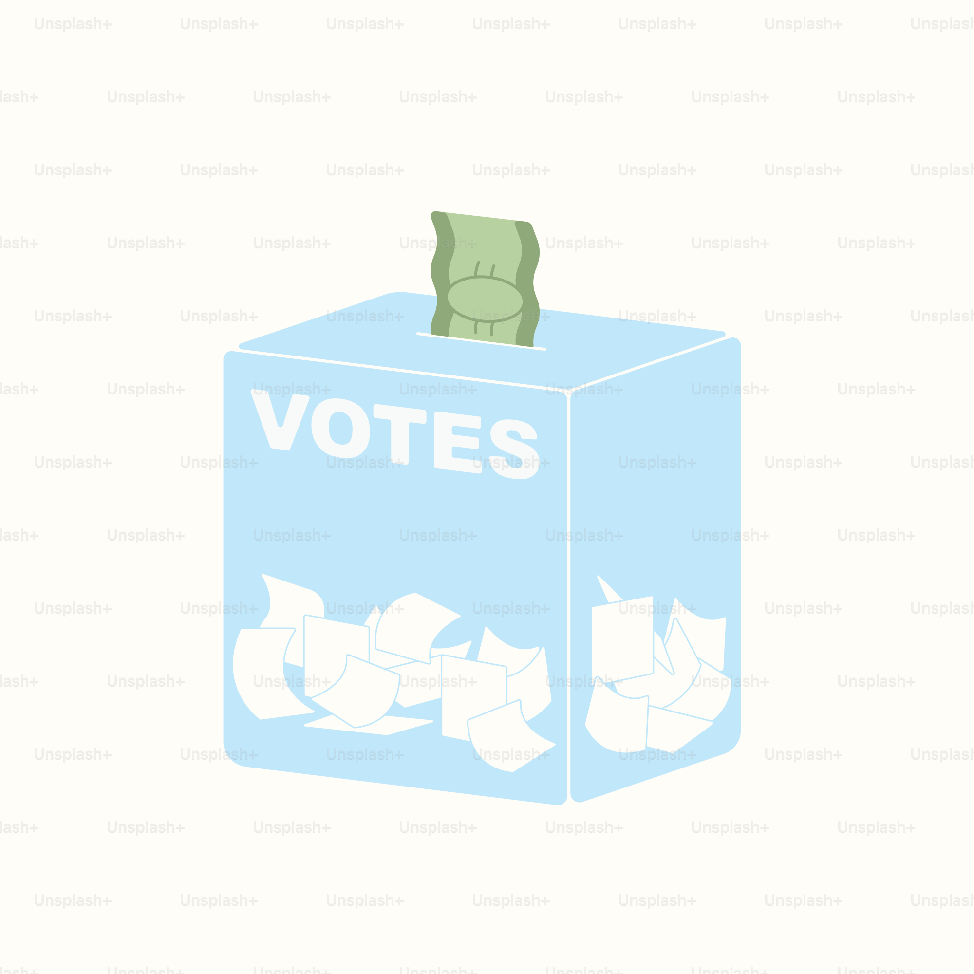 A blue box with a dollar bill sticking out of it