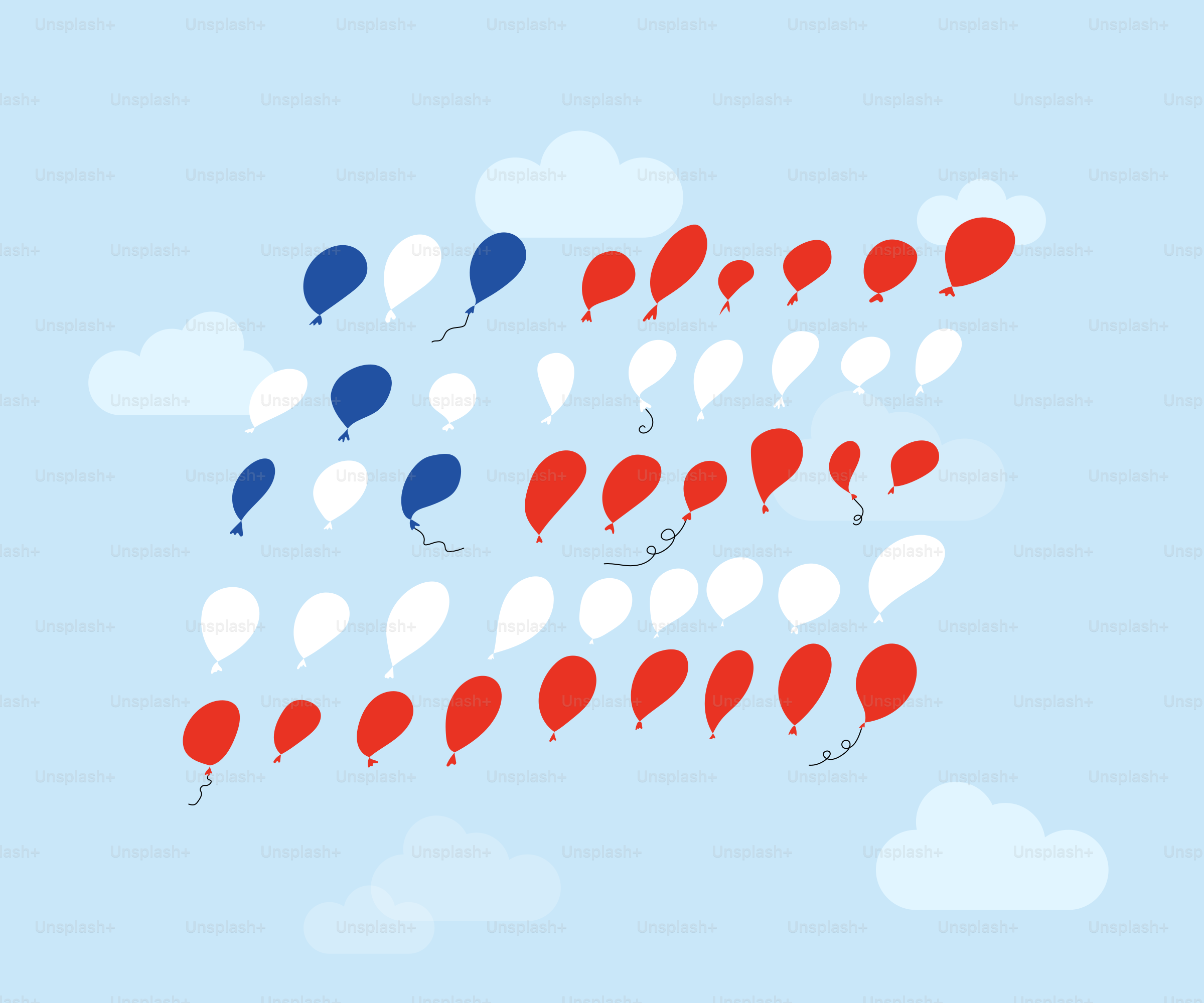 A bunch of balloons floating in the sky