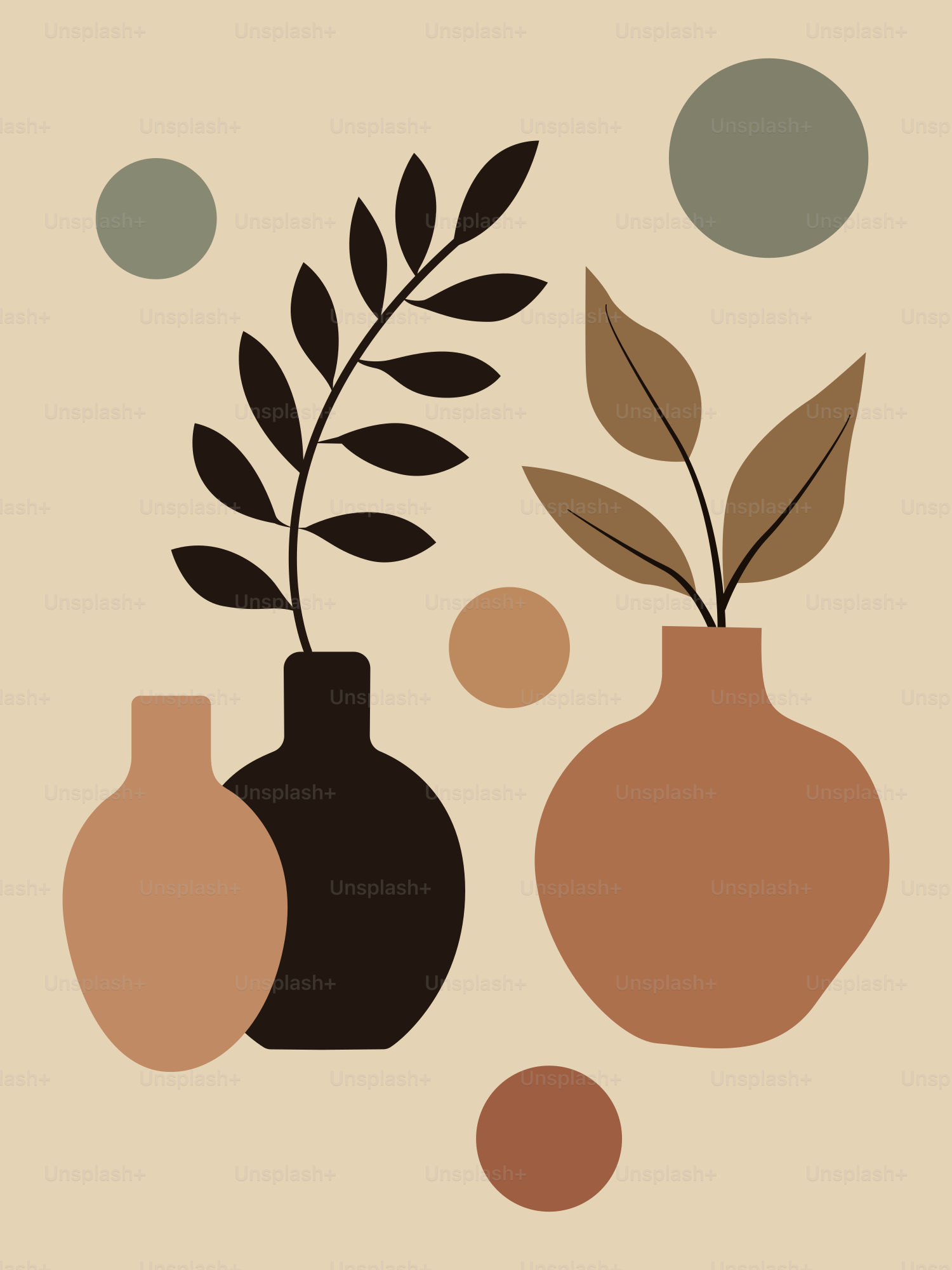 A picture of a vase with a plant in it