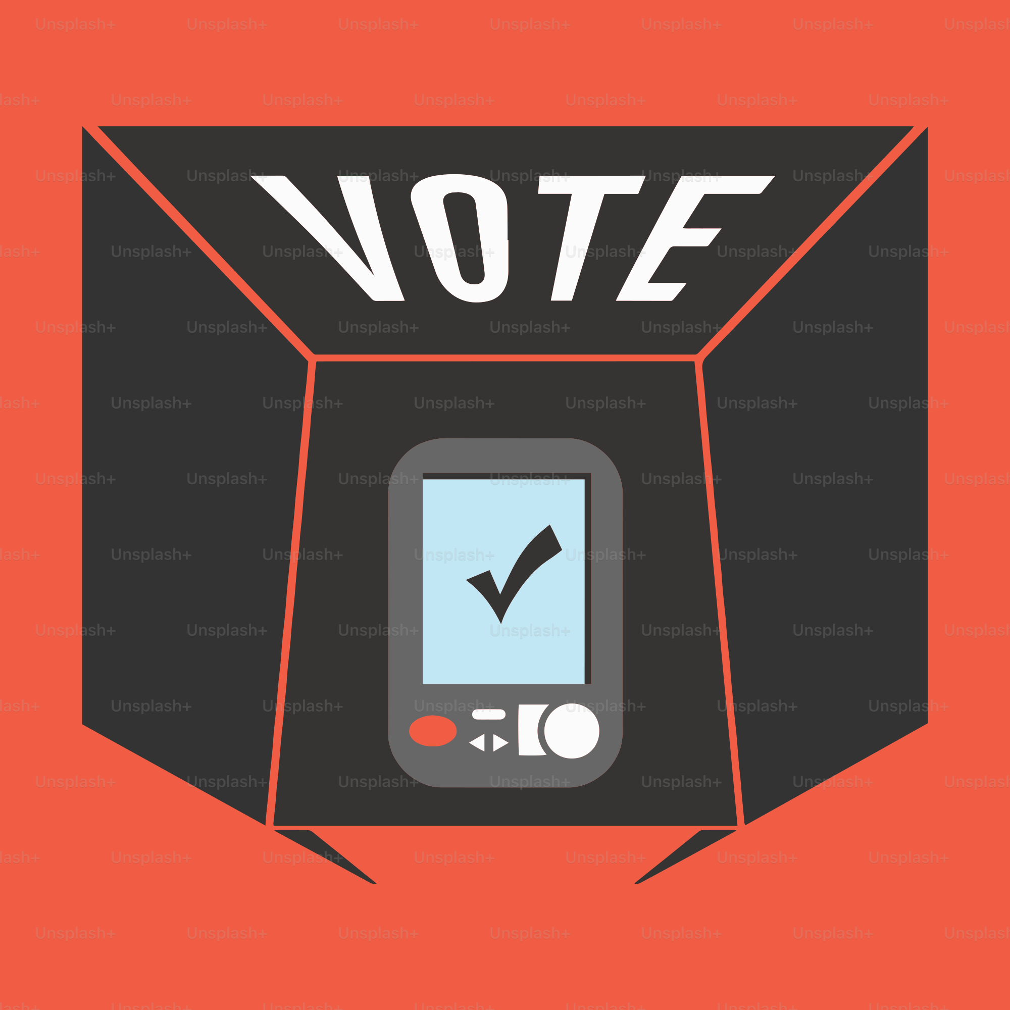 A voting machine with the word vote on it