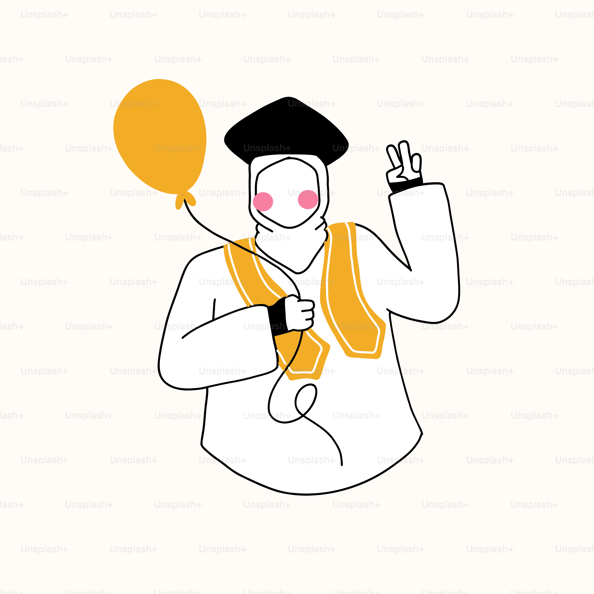 A man in a graduation cap holding a balloon