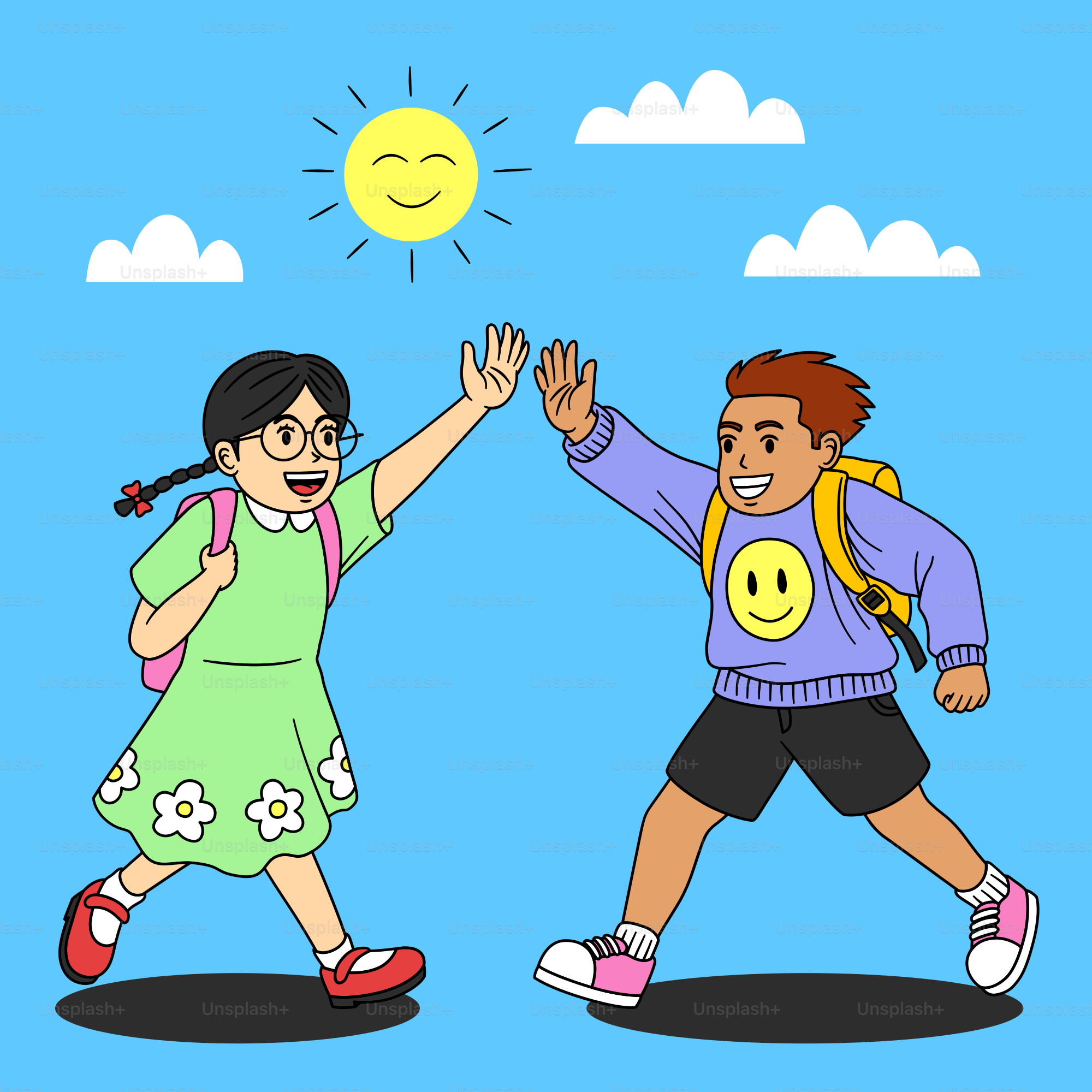 A boy and a girl are playing with a frisbee