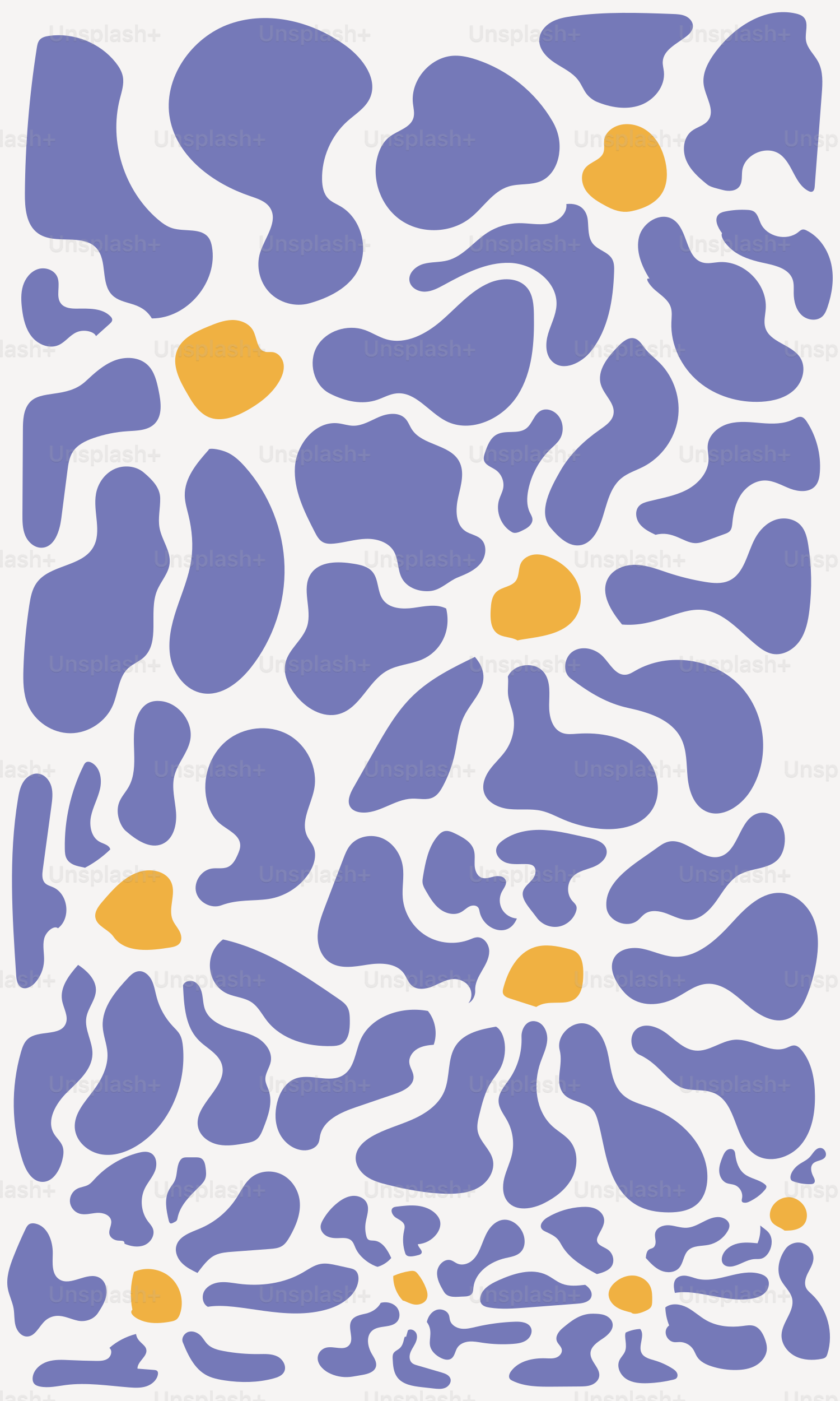A blue and orange animal print on a white background