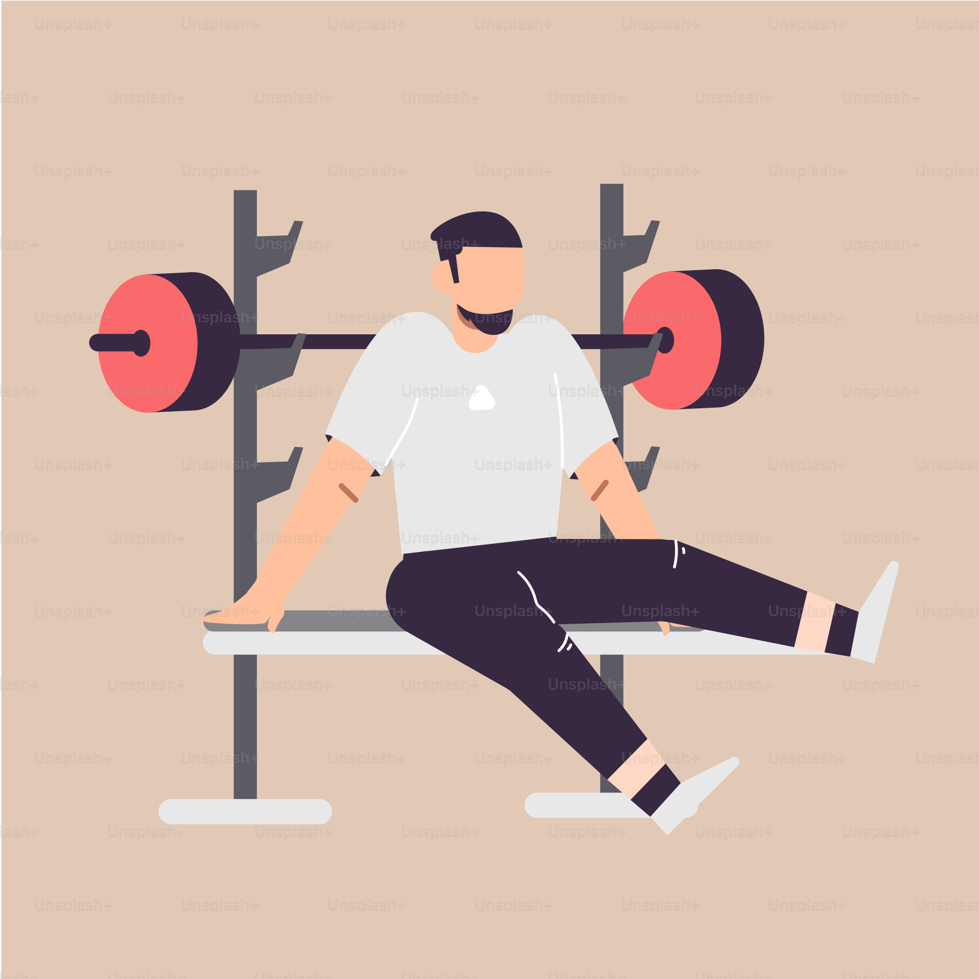 A man sitting on a bench holding a barbell