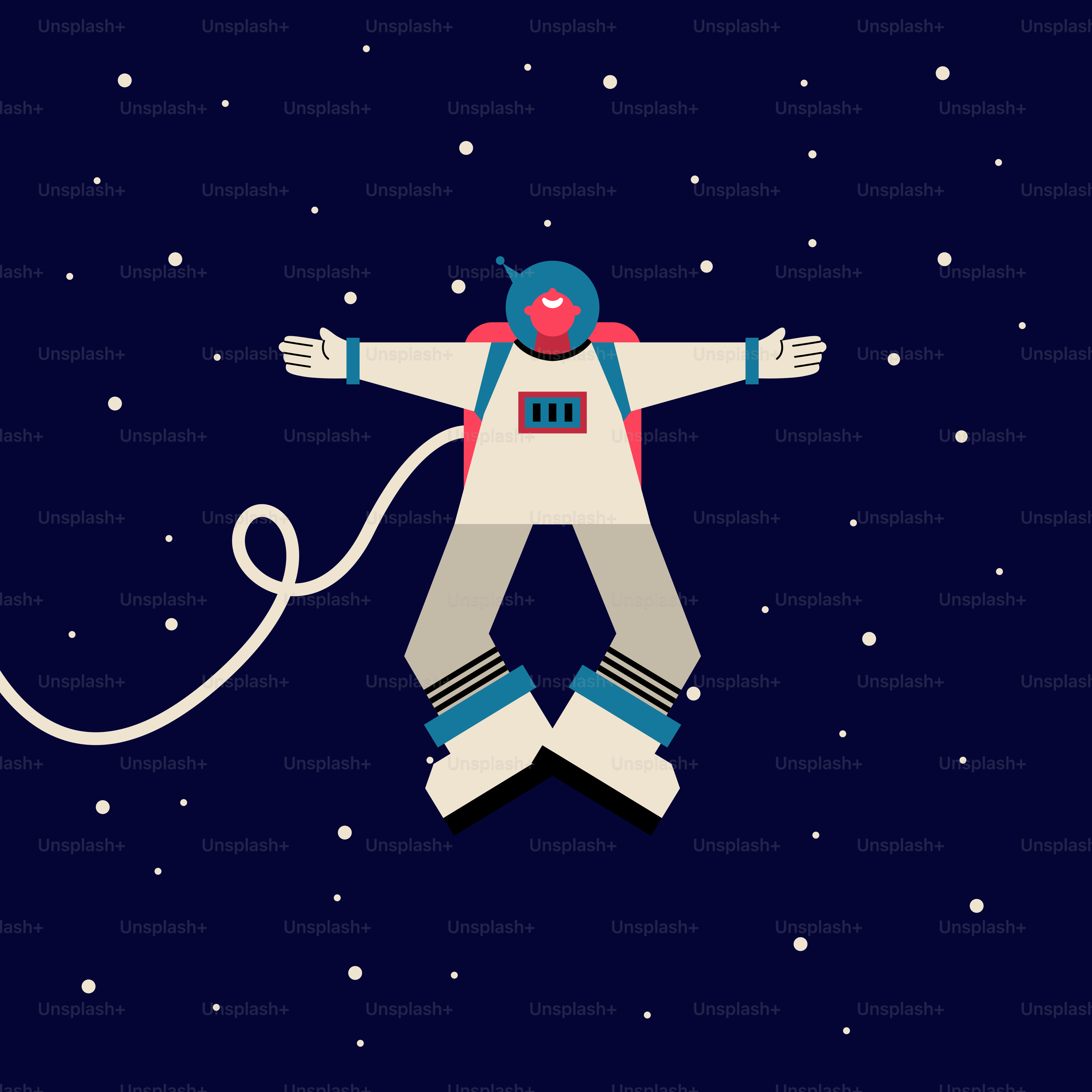 Eine Person in einem Raumanzug auf einem Snowboard