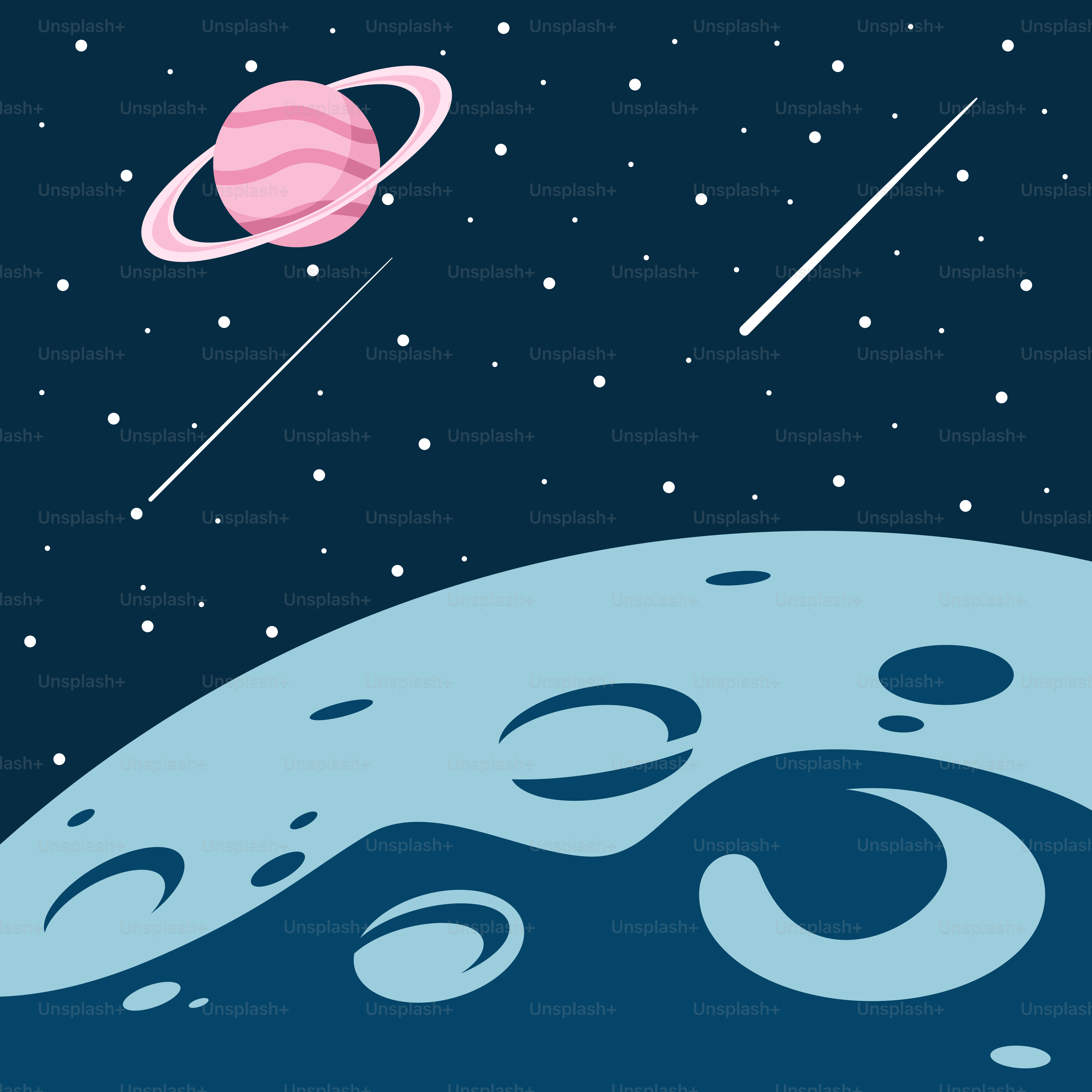 행성과 별이 있는 우주 장면 이미지