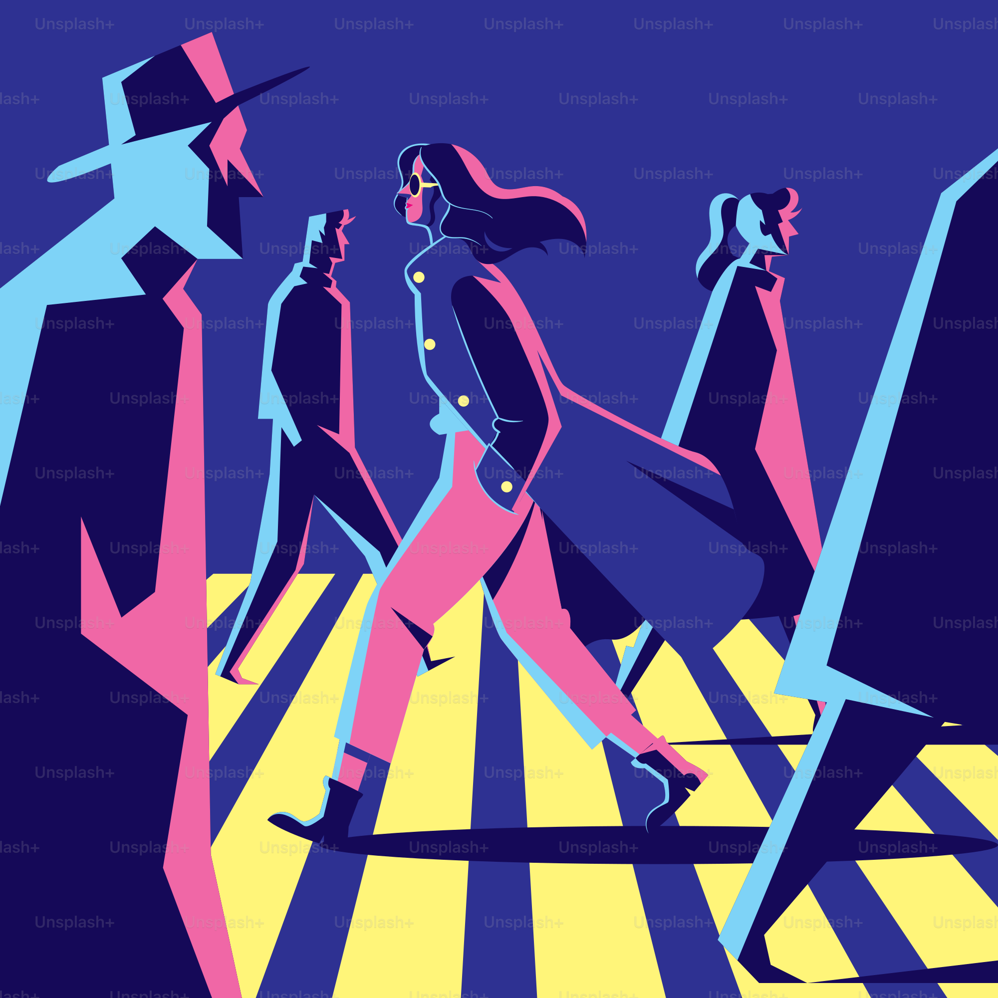 A group of people walking across a crosswalk