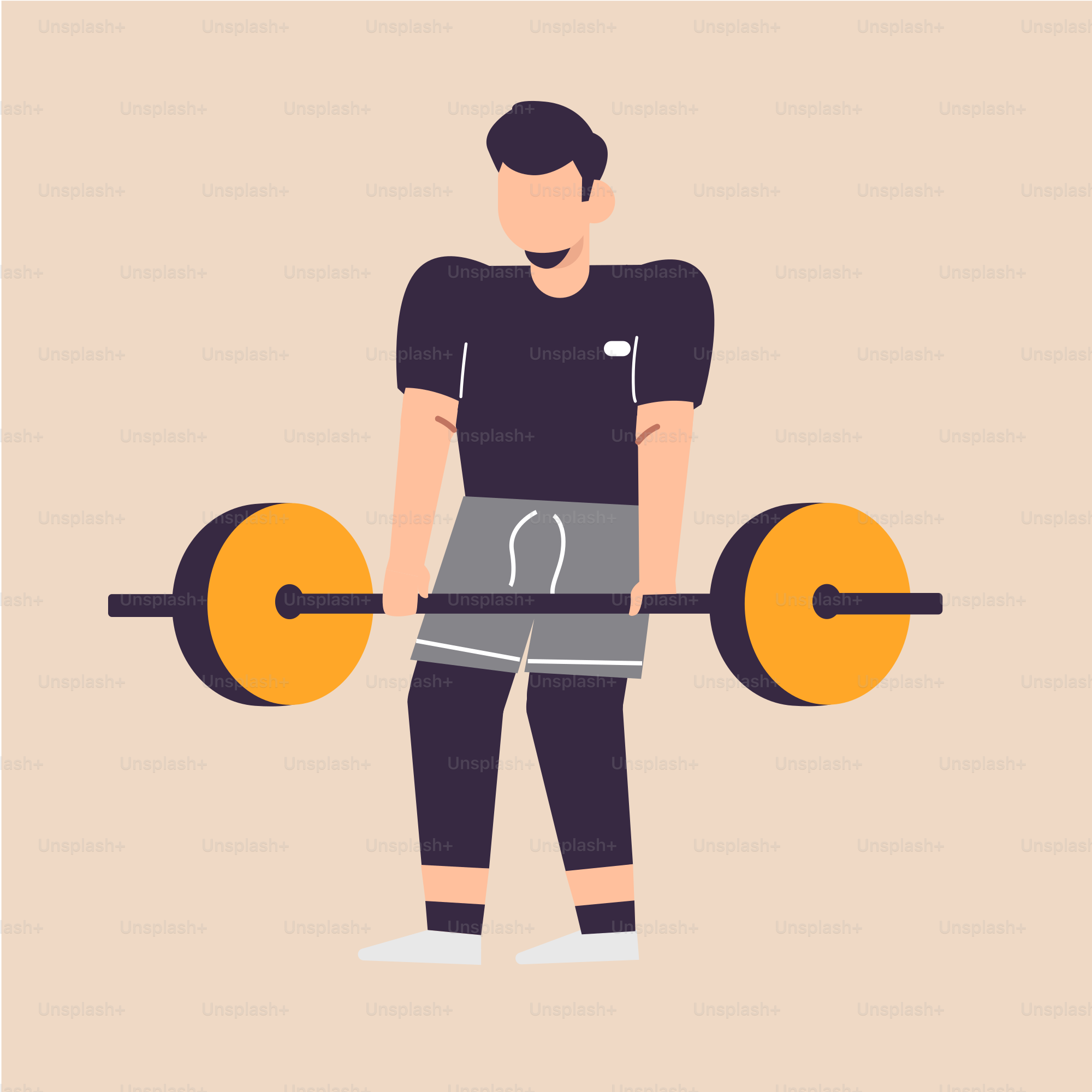 A man with a barbell in his hand