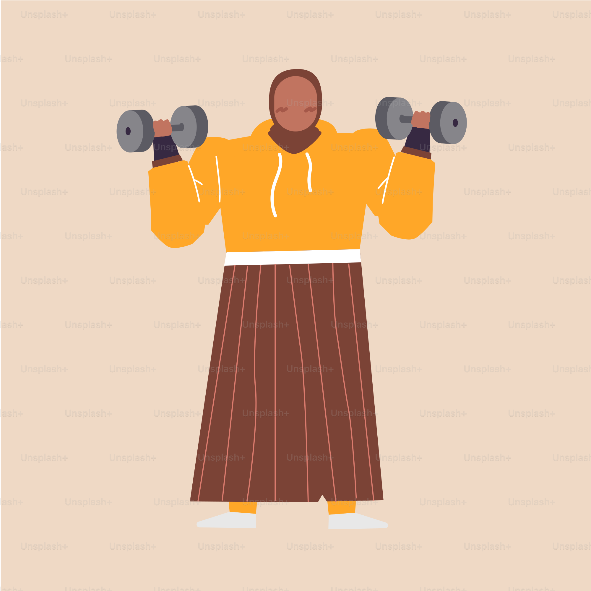 A man is holding two dumbs in his hands