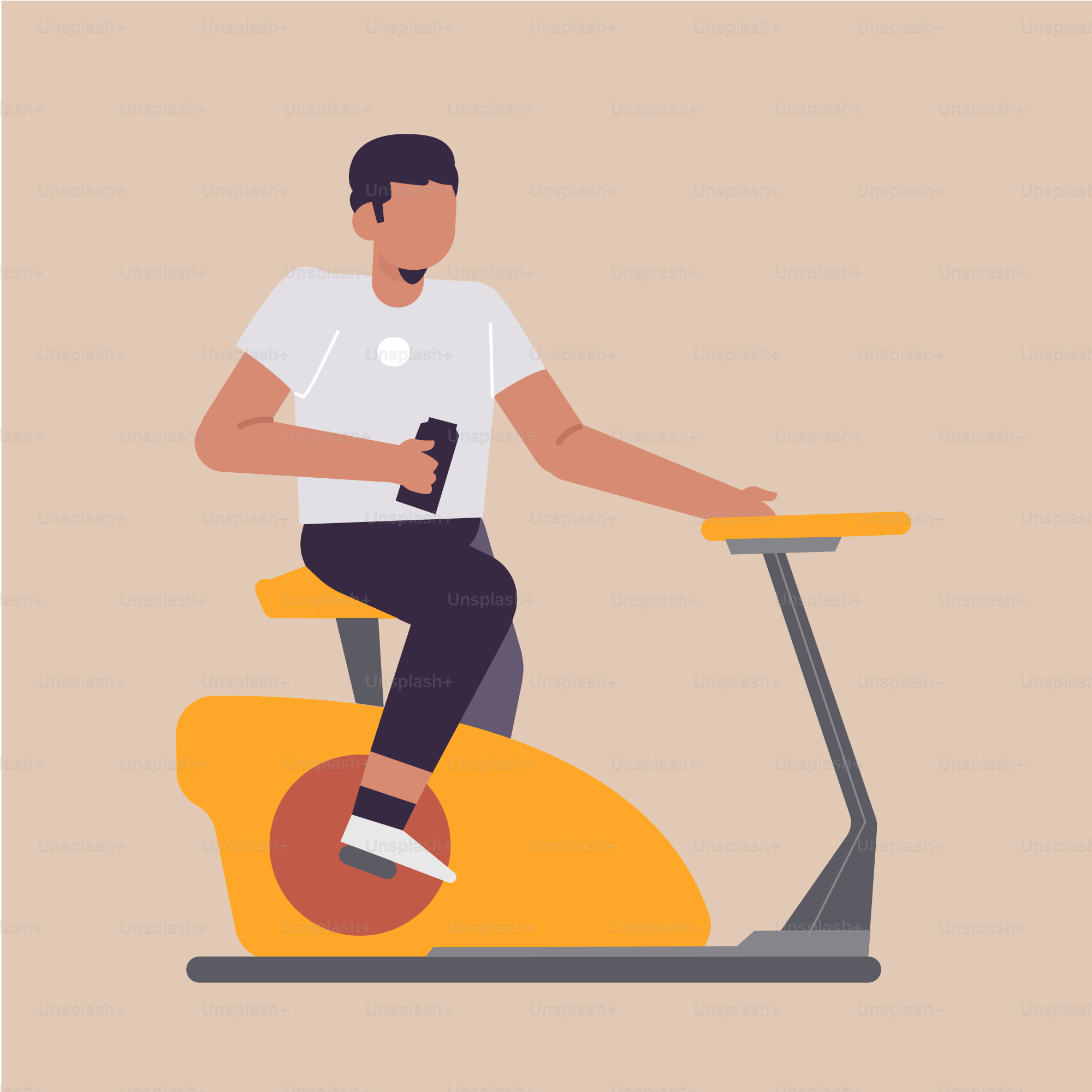 A man is riding a stationary exercise bike