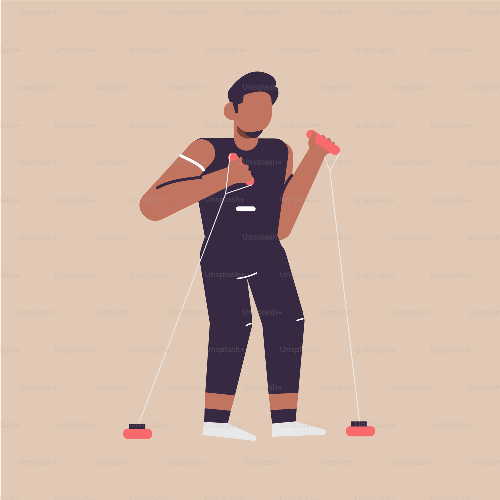 Ein Mann benutzt ein Paar Skier