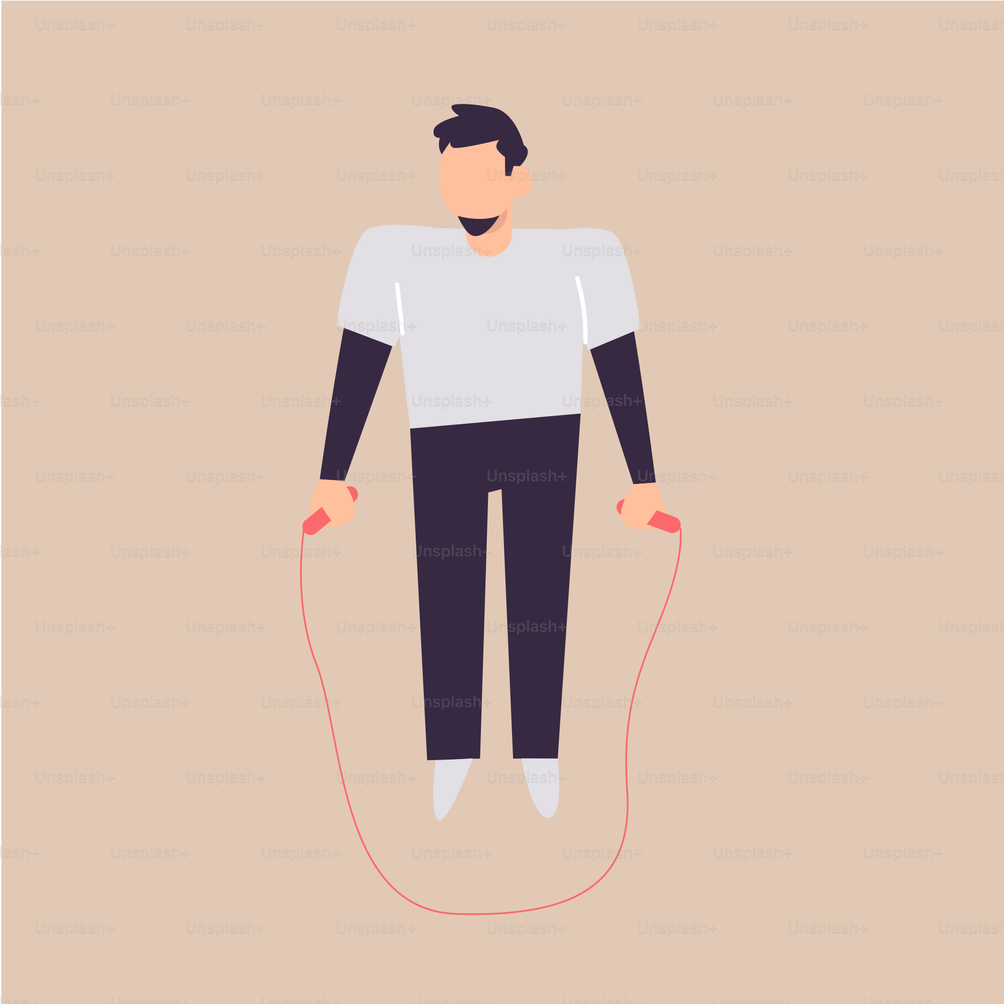 A man is holding a skipping rope in his hands