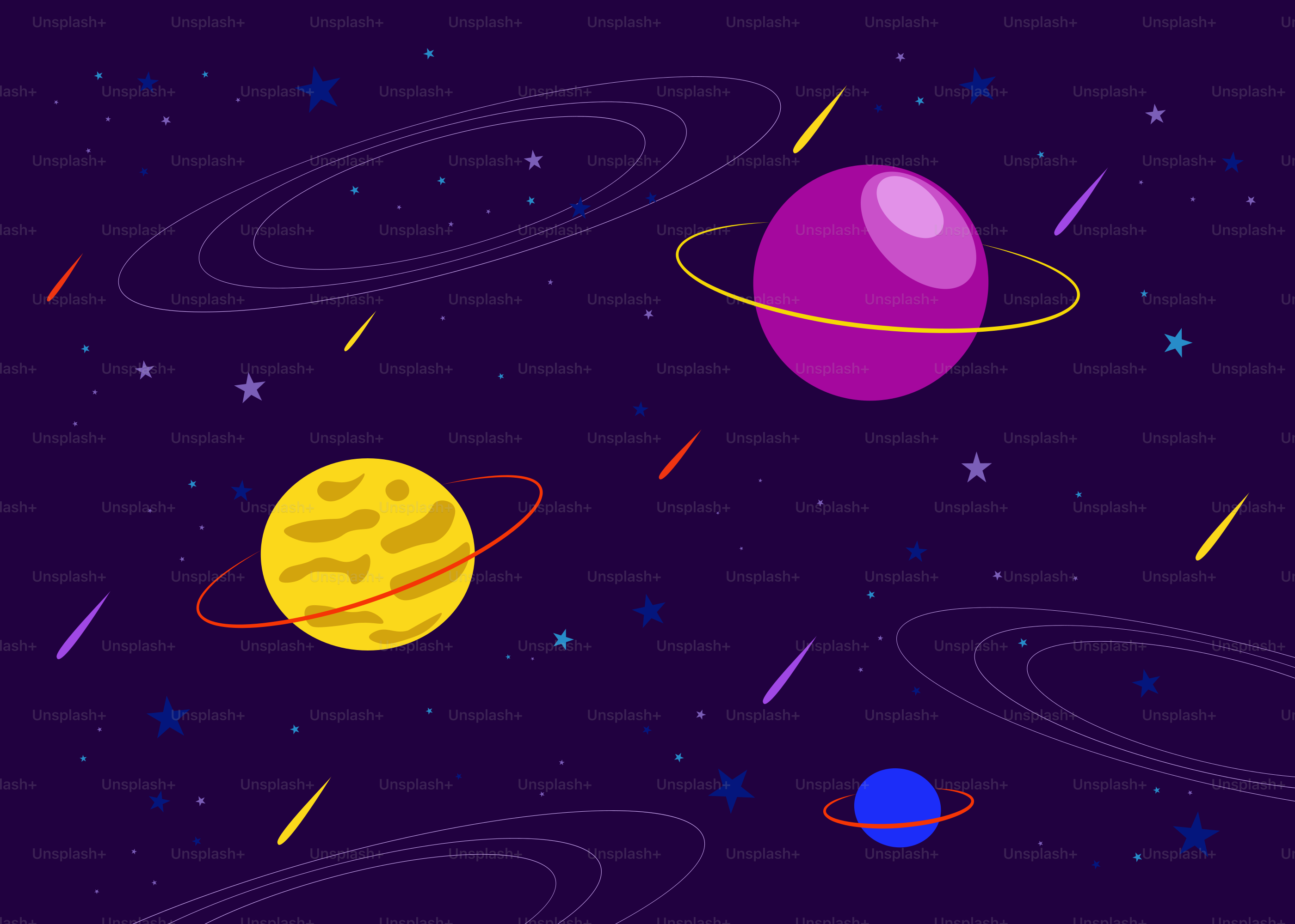 惑星や星々が登場する宇宙の風景