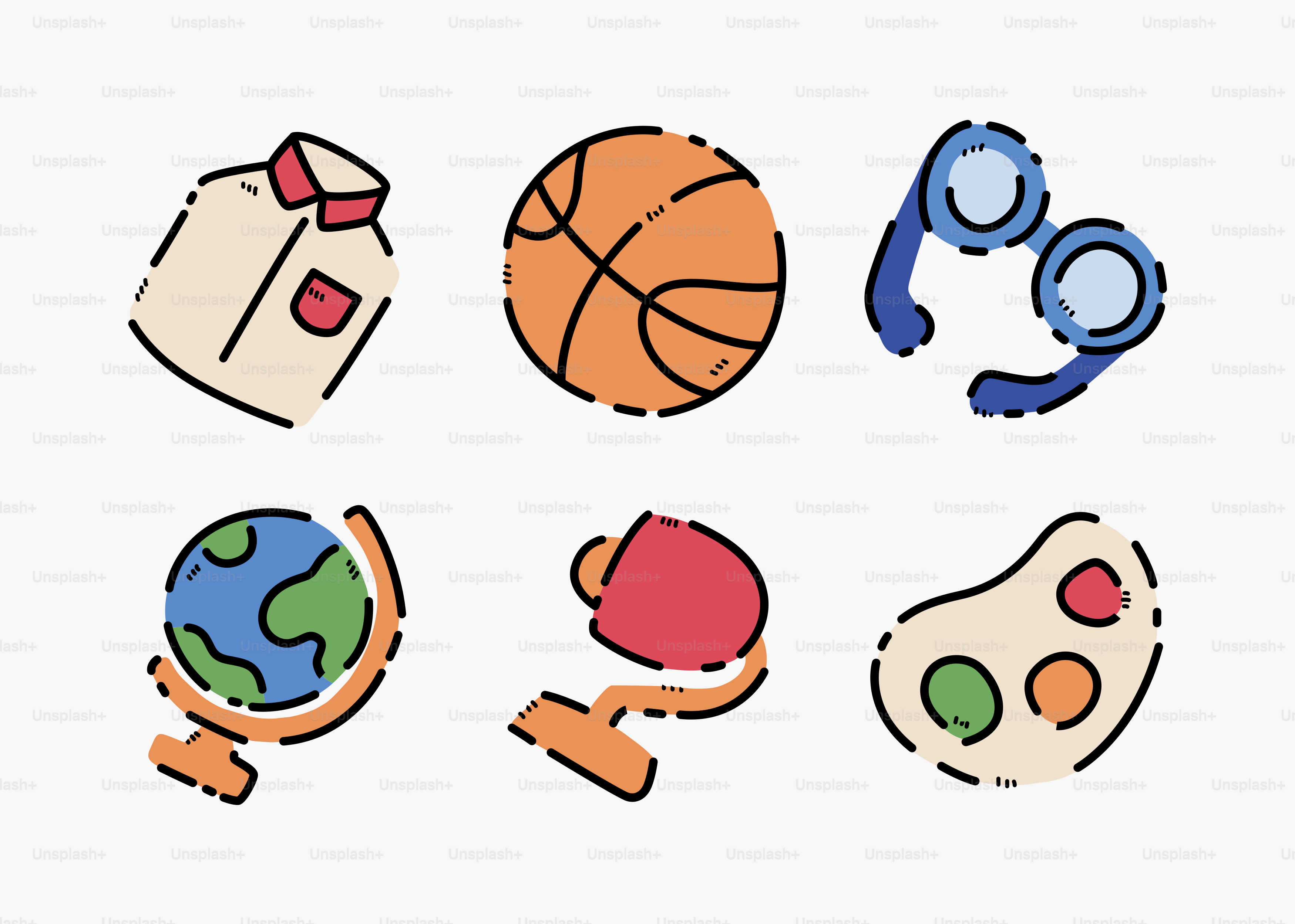 A bunch of different items that are on a white background vector ...
