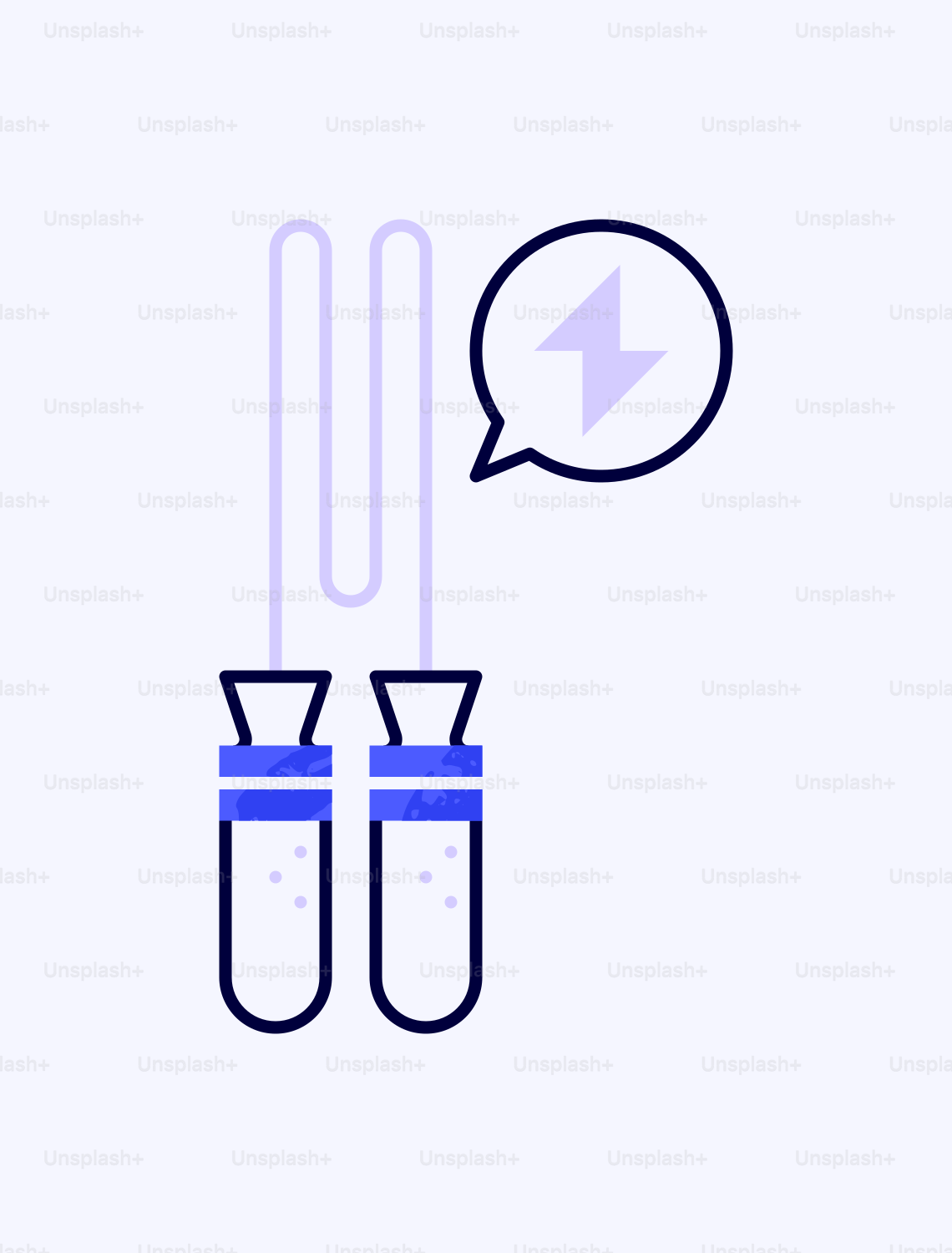A pair of test tubes with a speech bubble